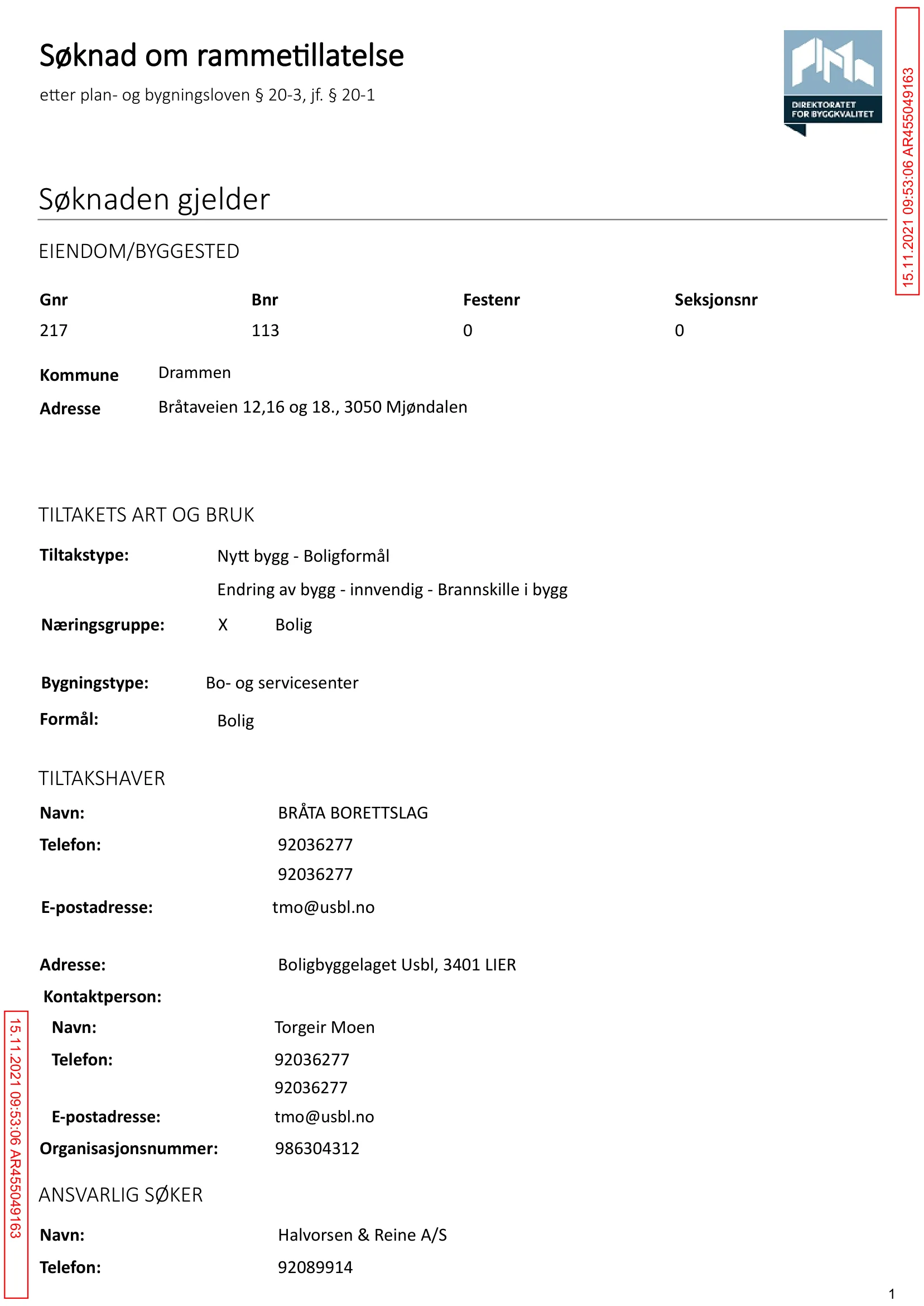 Søknad om rammetillatelse