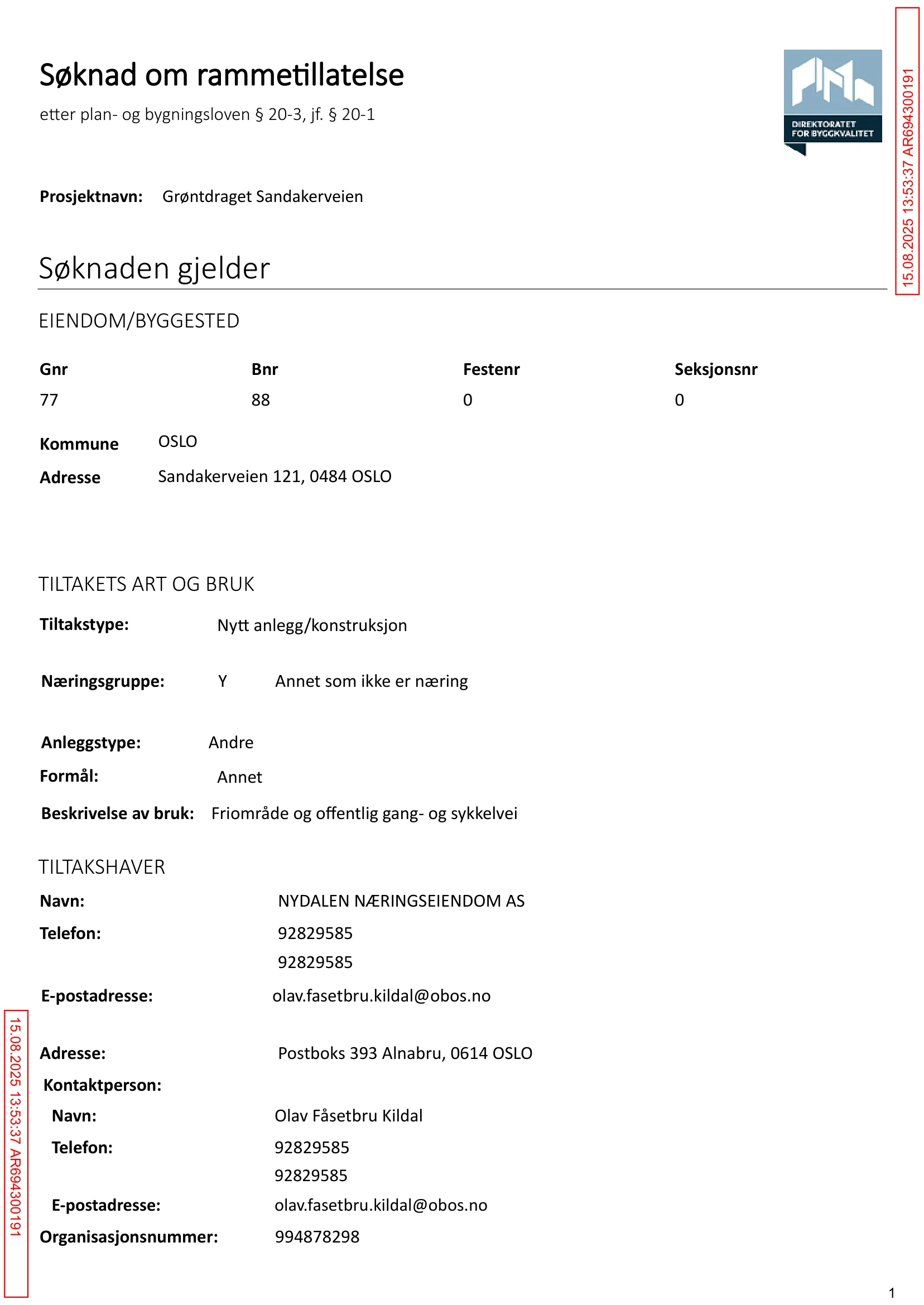 Søknad om rammetillatelse