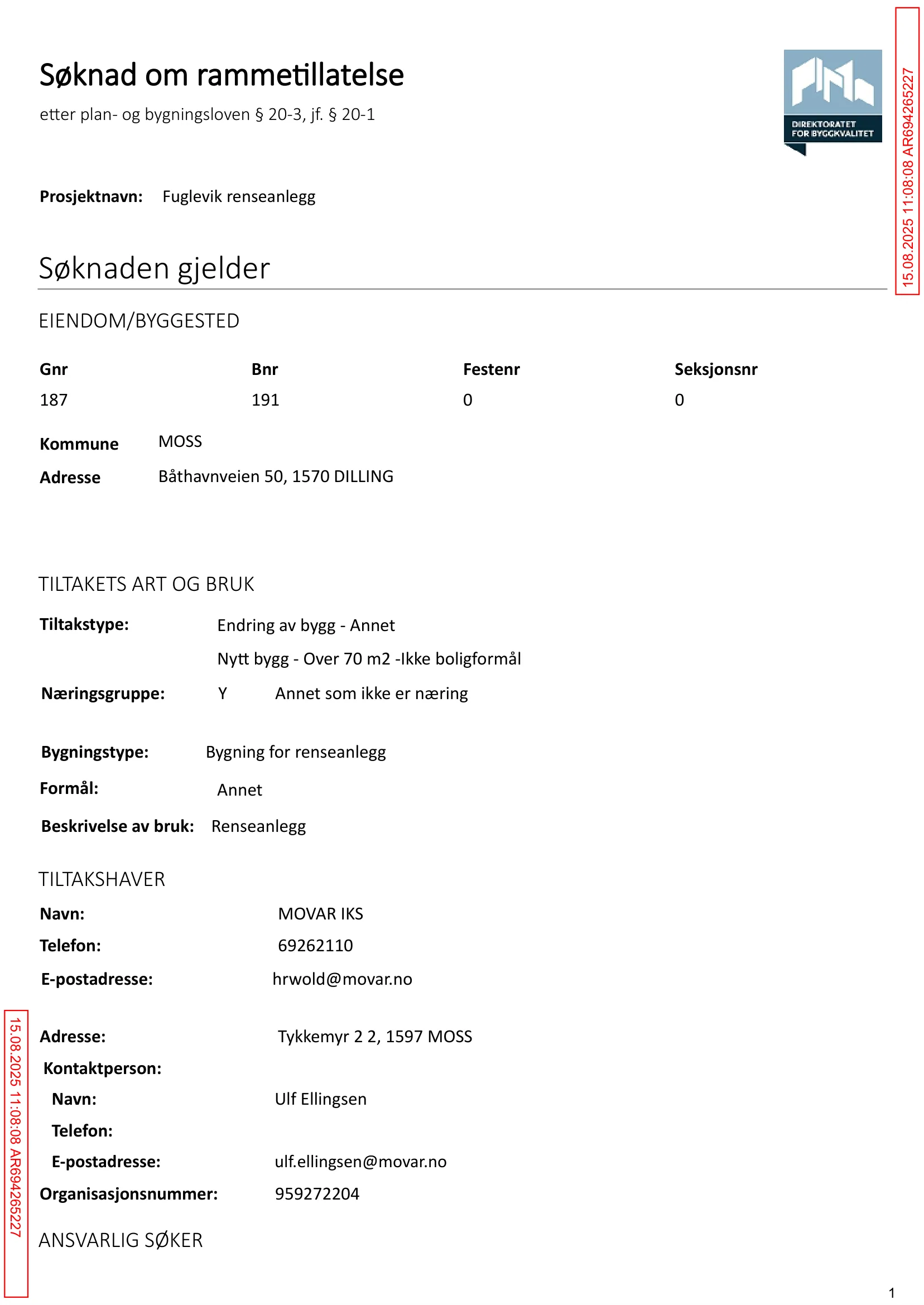 Søknad om rammetillatelse