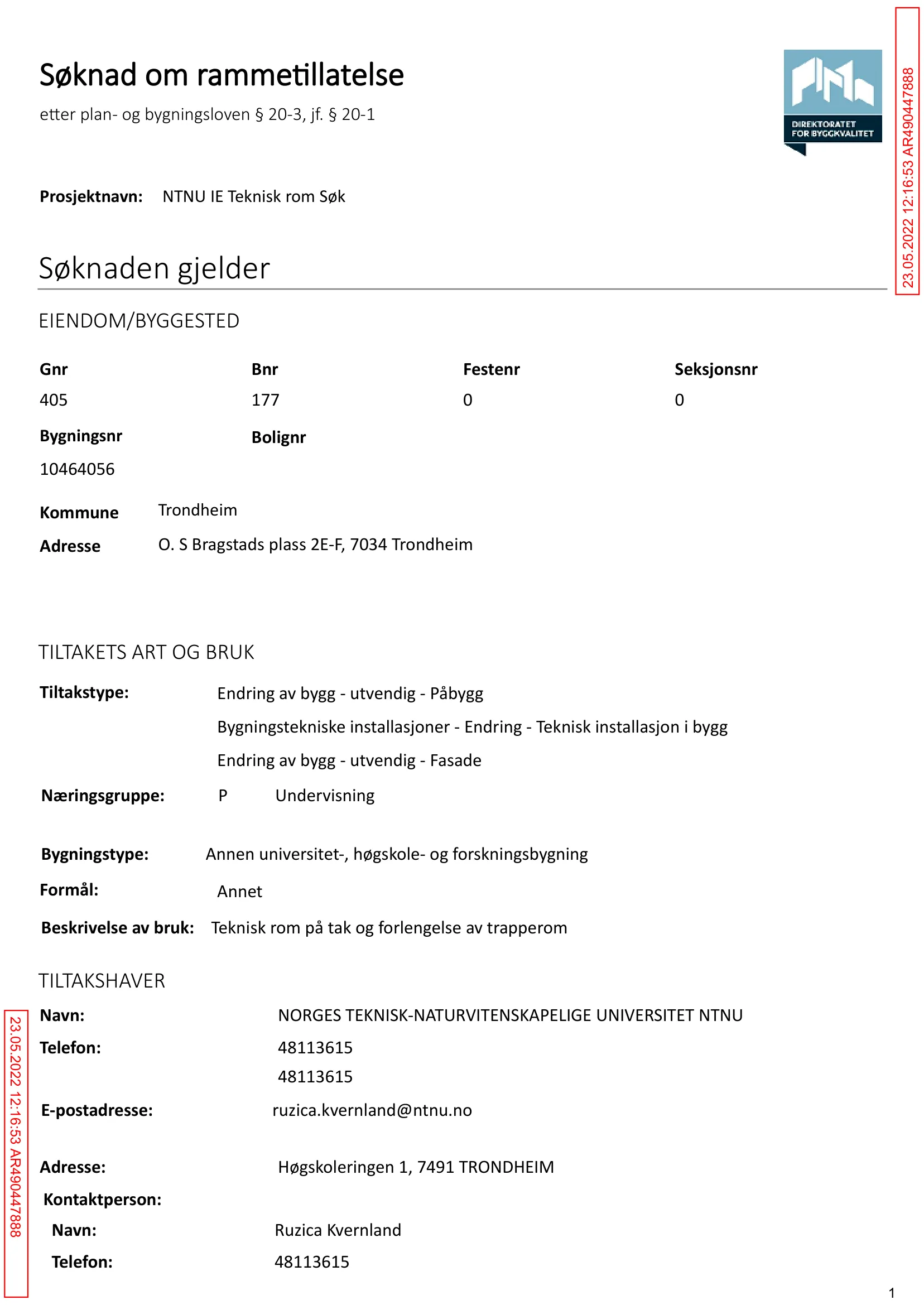 Søknad om rammetillatelse