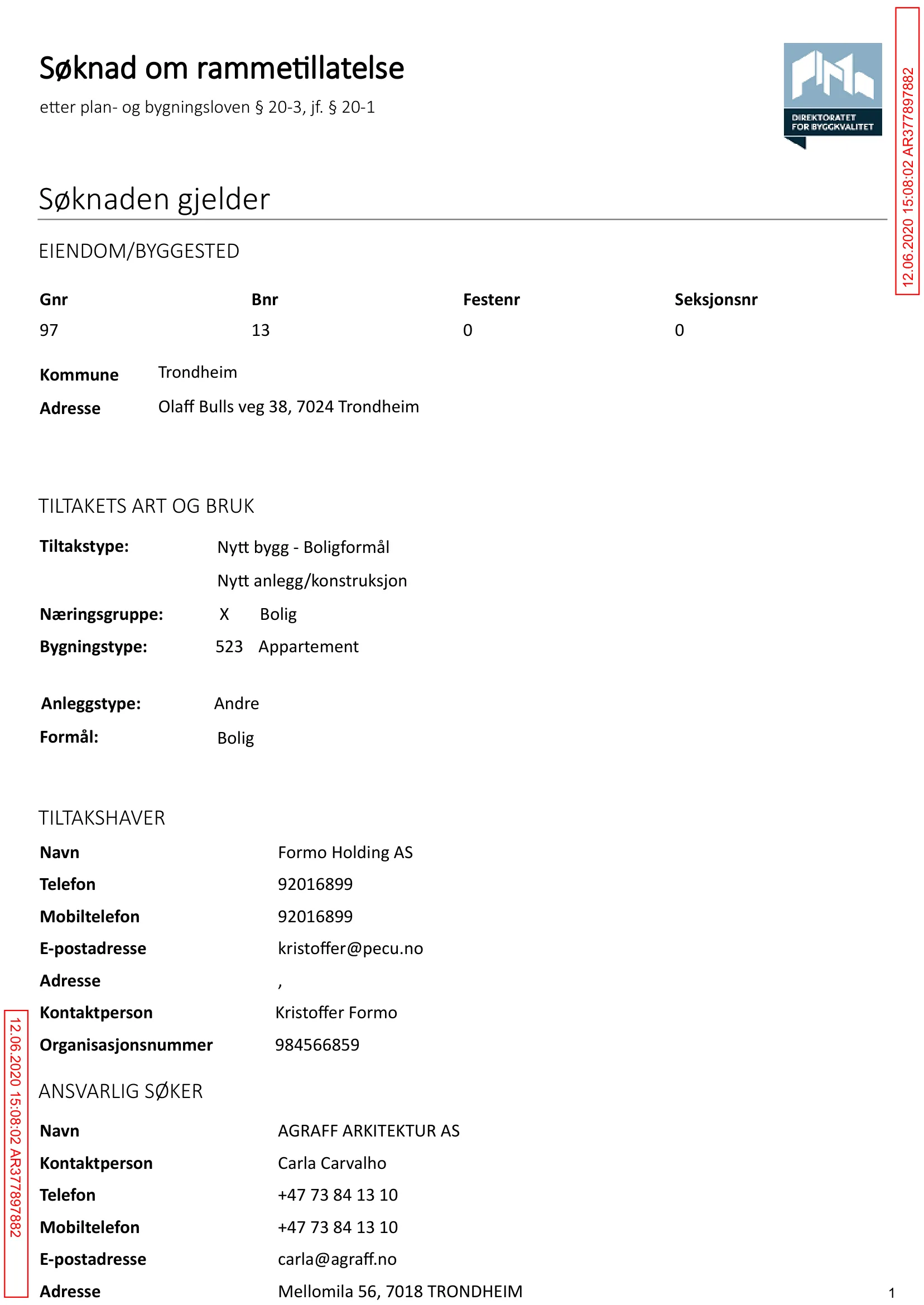 Søknad om rammetillatelse