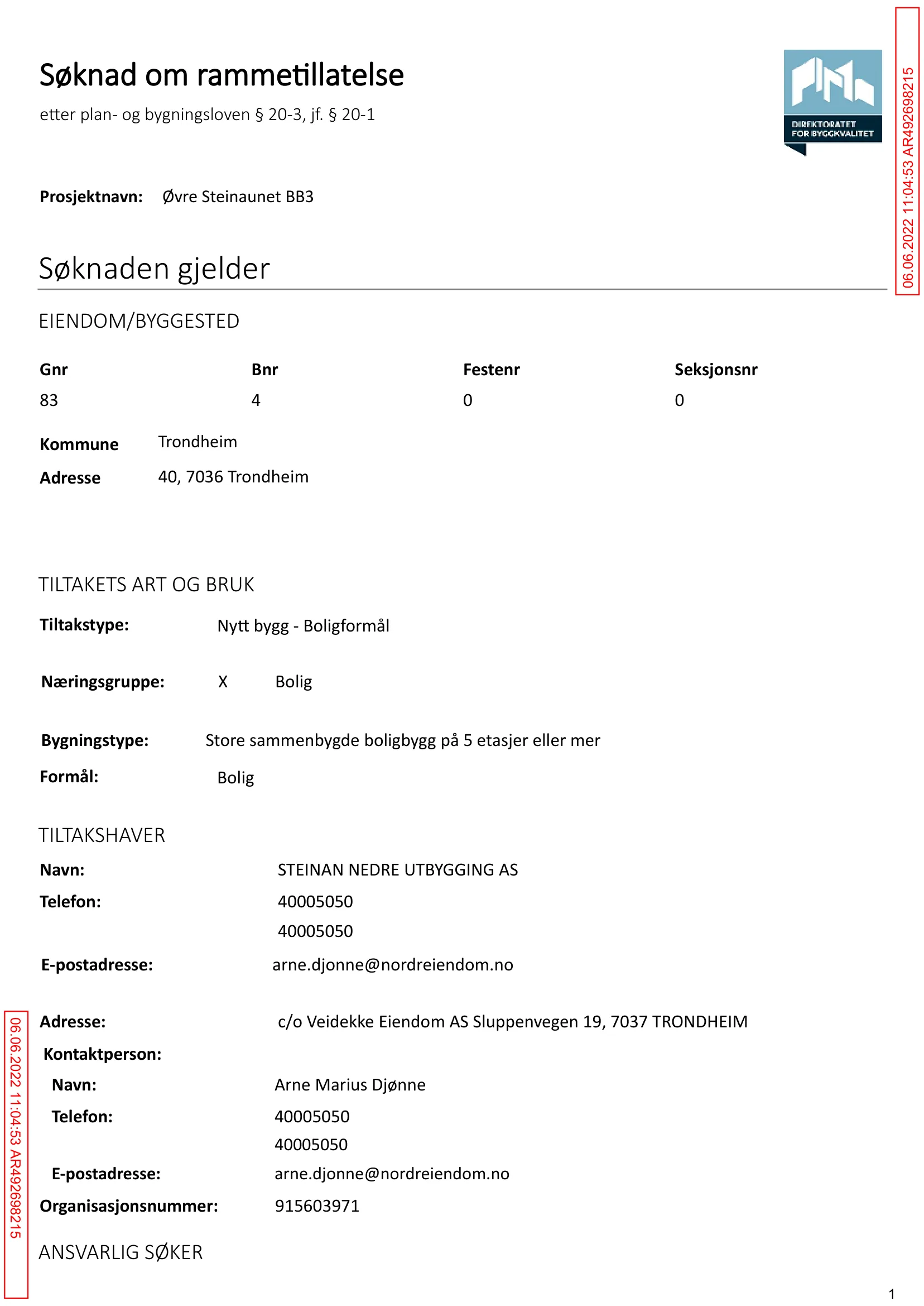Søknad om rammetillatelse