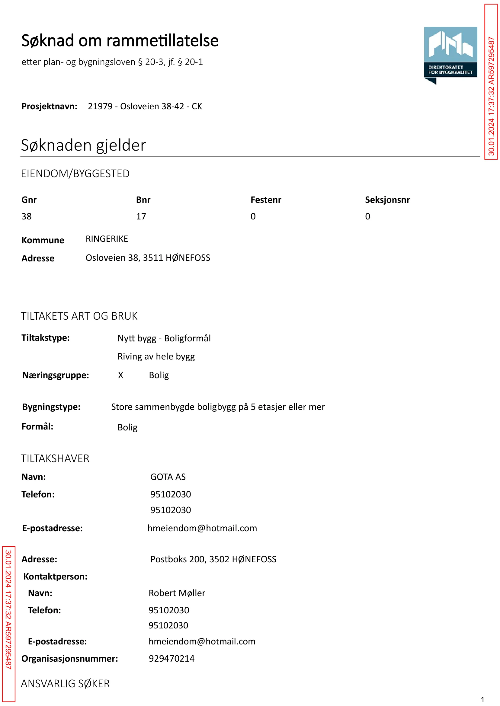 Søknad om rammetillatelse