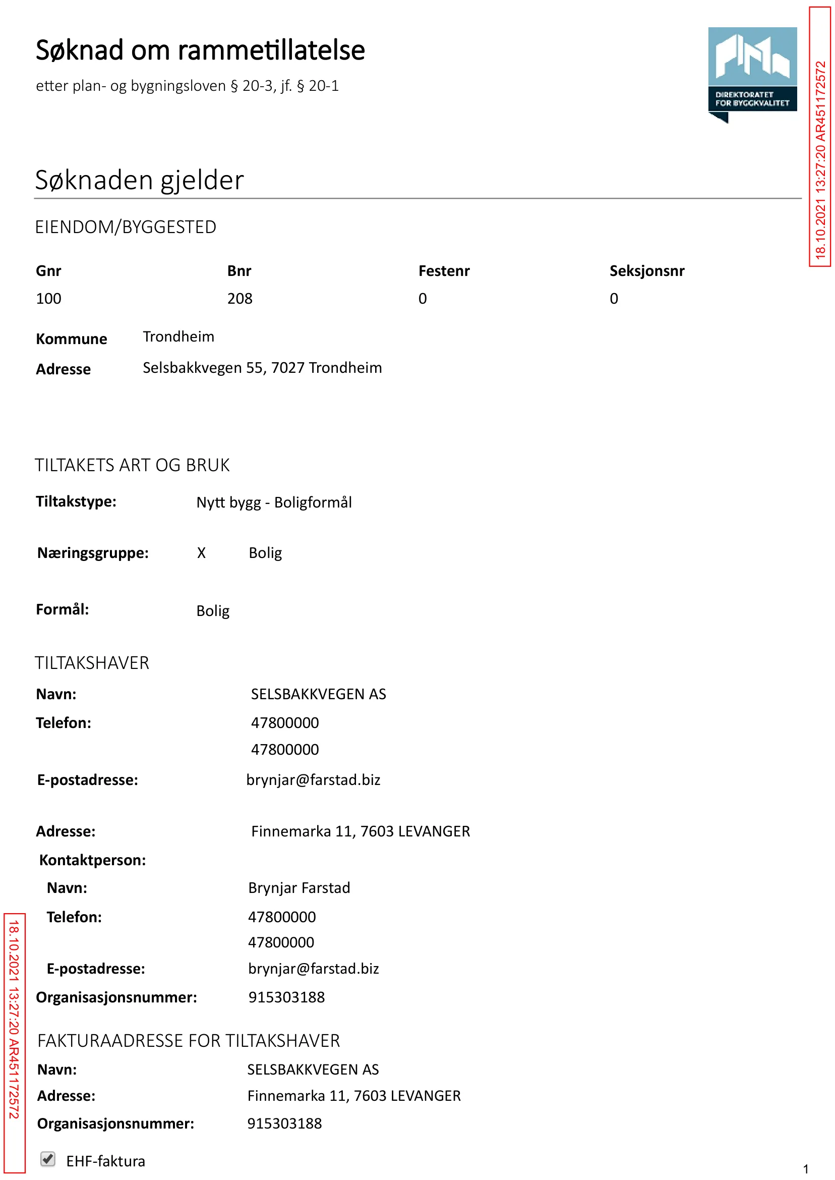 Søknad om rammetillatelse