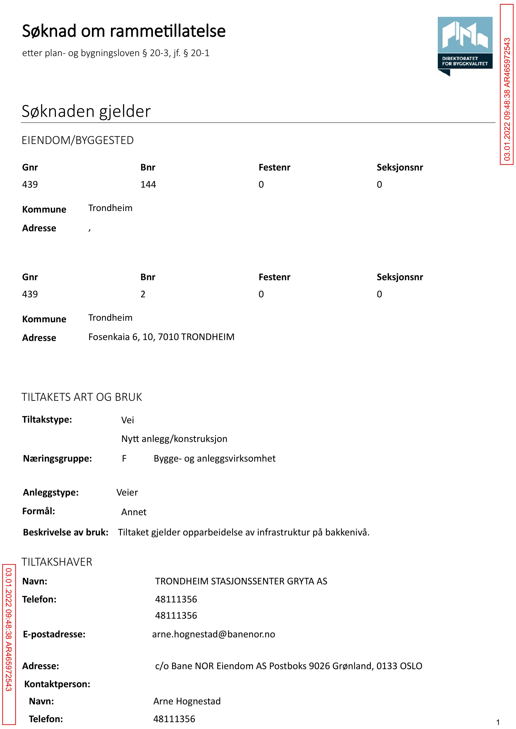 Søknad om rammetillatelse