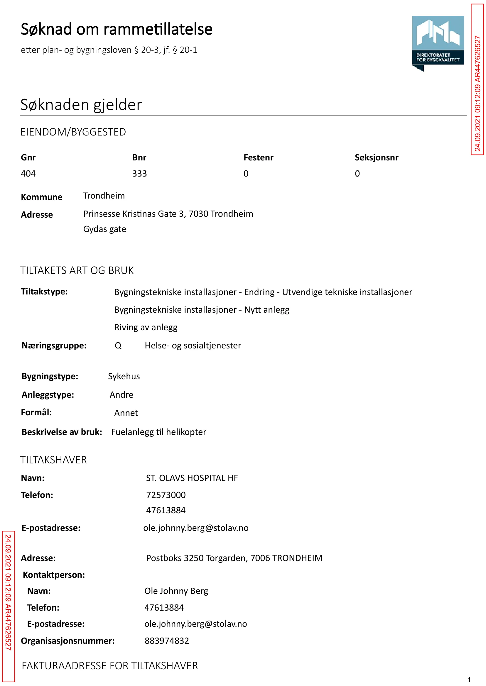 Søknad om rammetillatelse