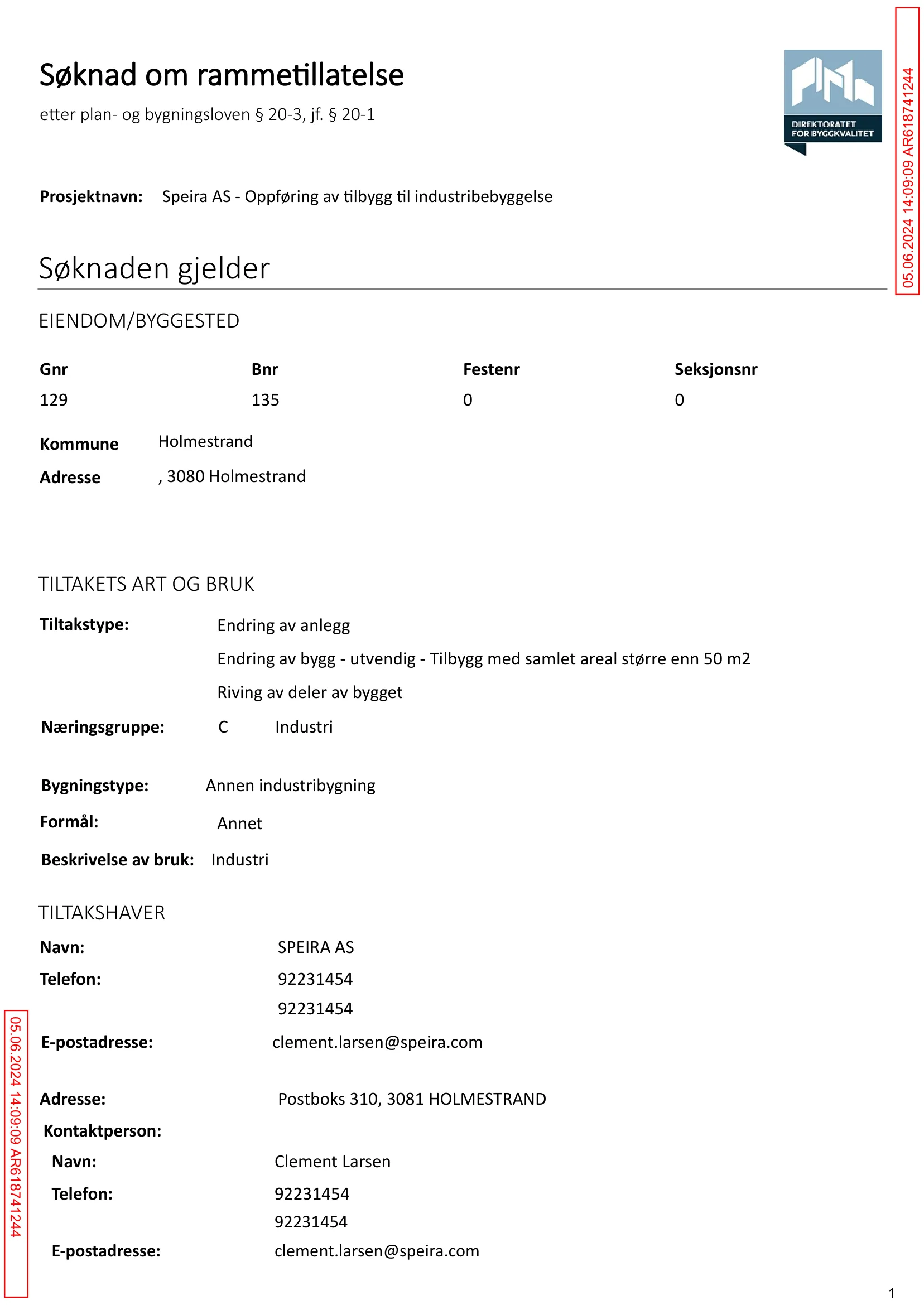 Søknad om rammetillatelse