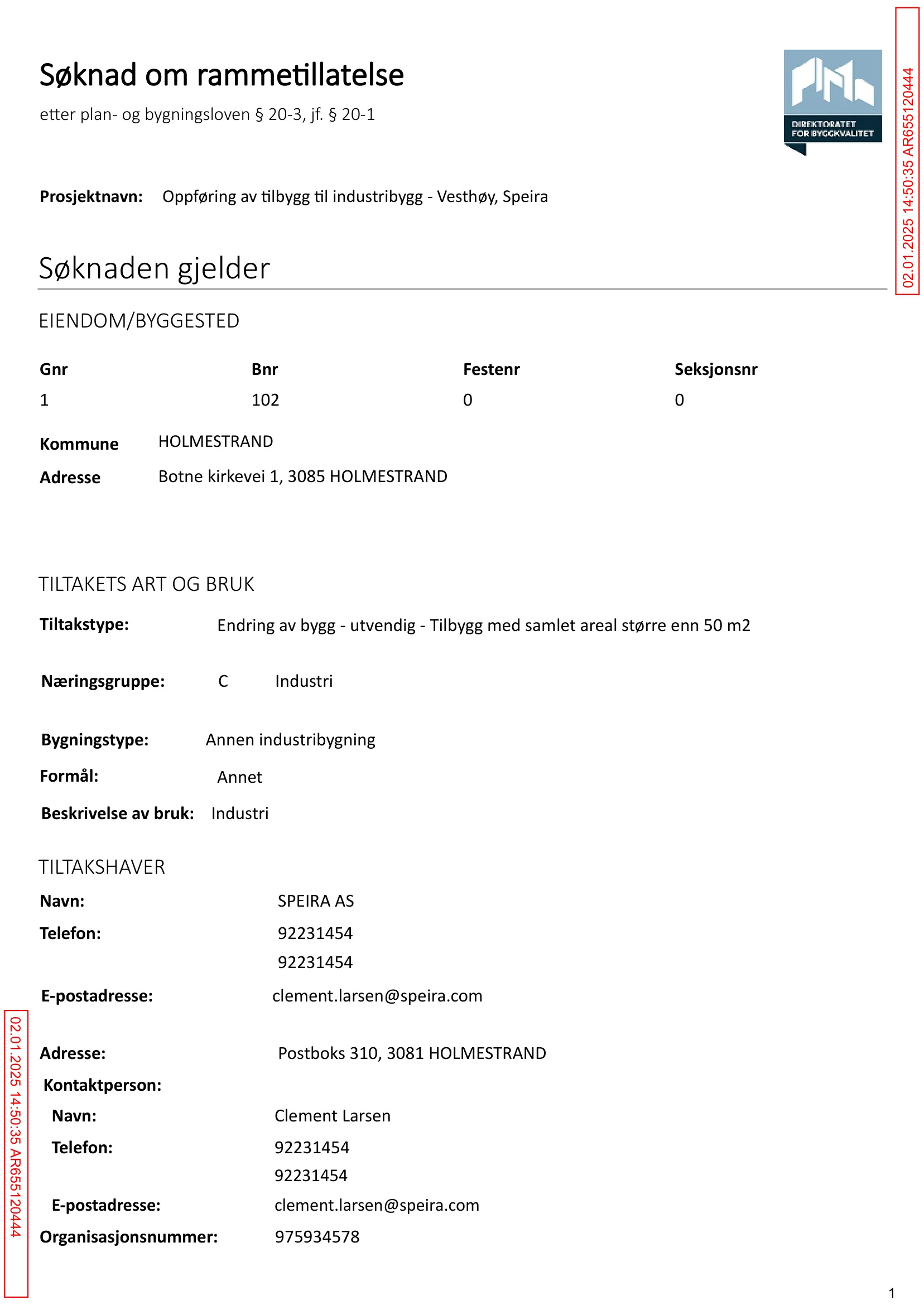Søknad om rammetillatelse