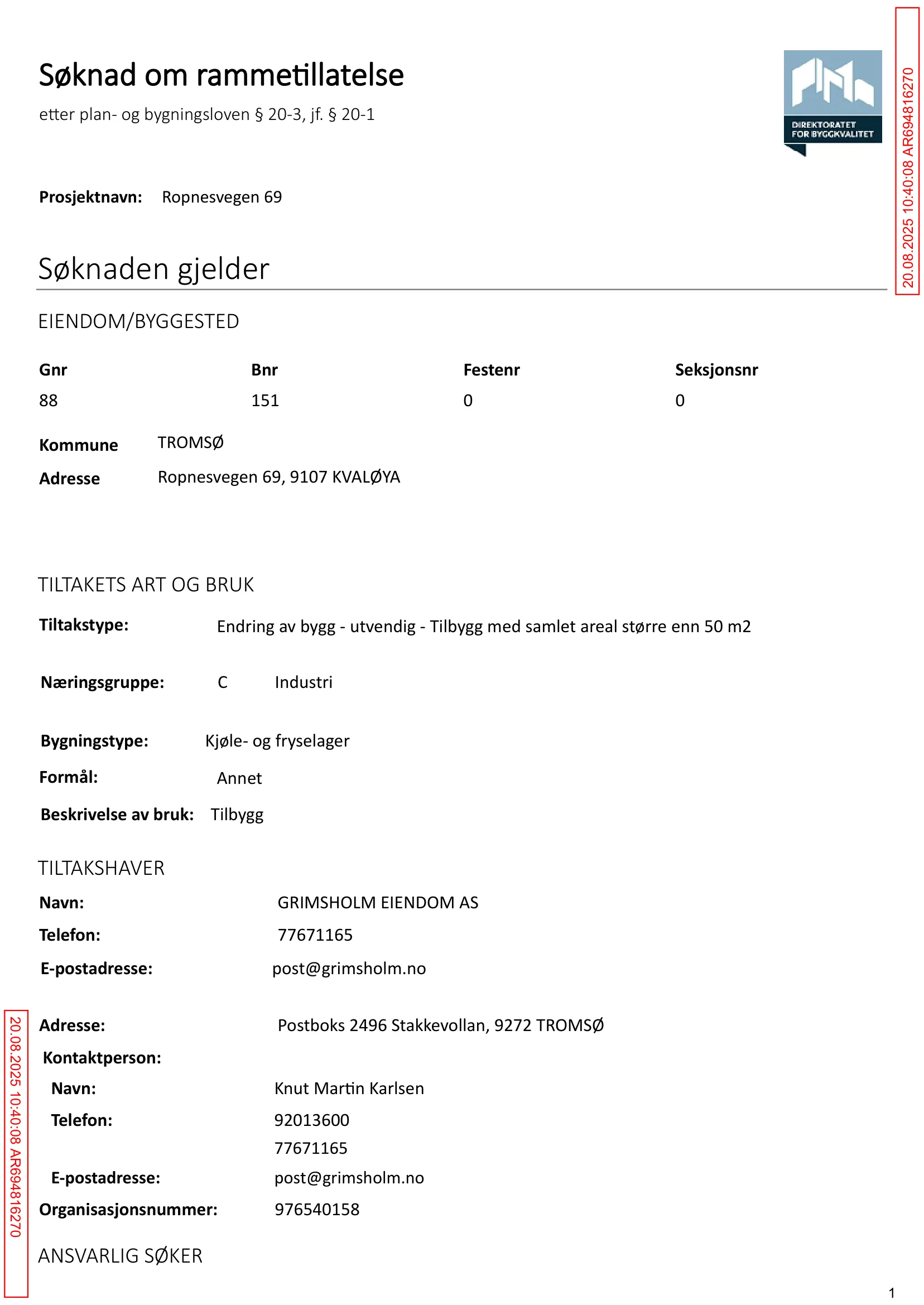 Søknad om rammetillatelse