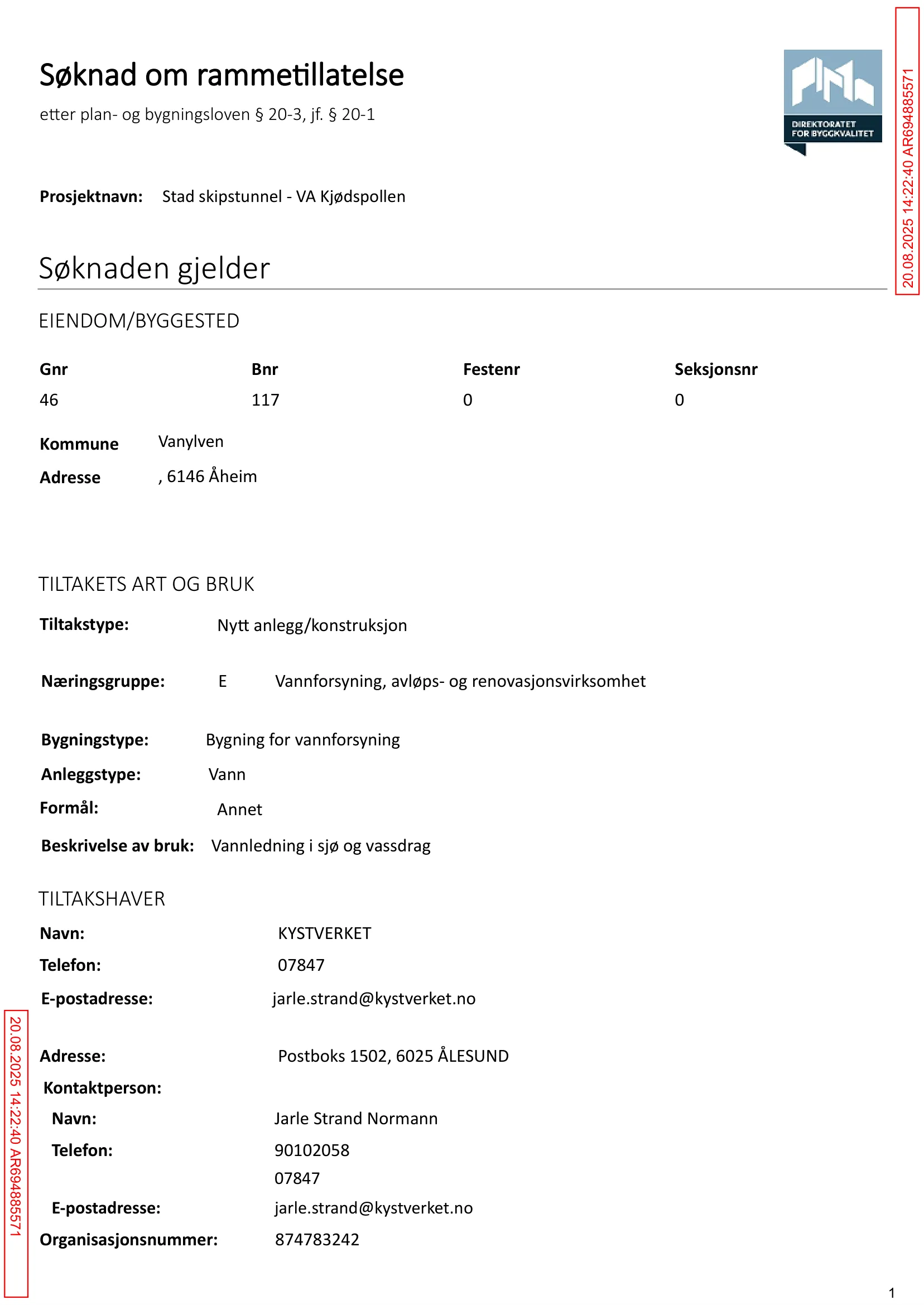 Søknad om rammetillatelse