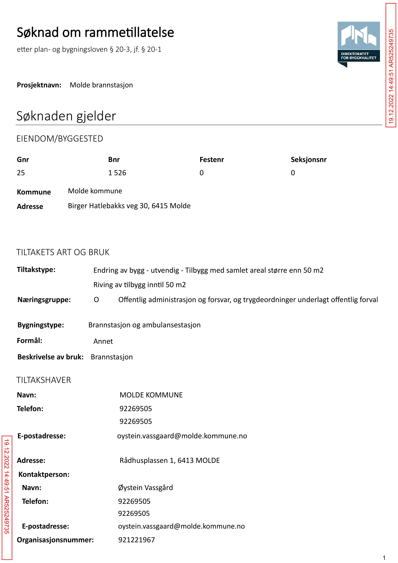 Søknad om rammetillatelse