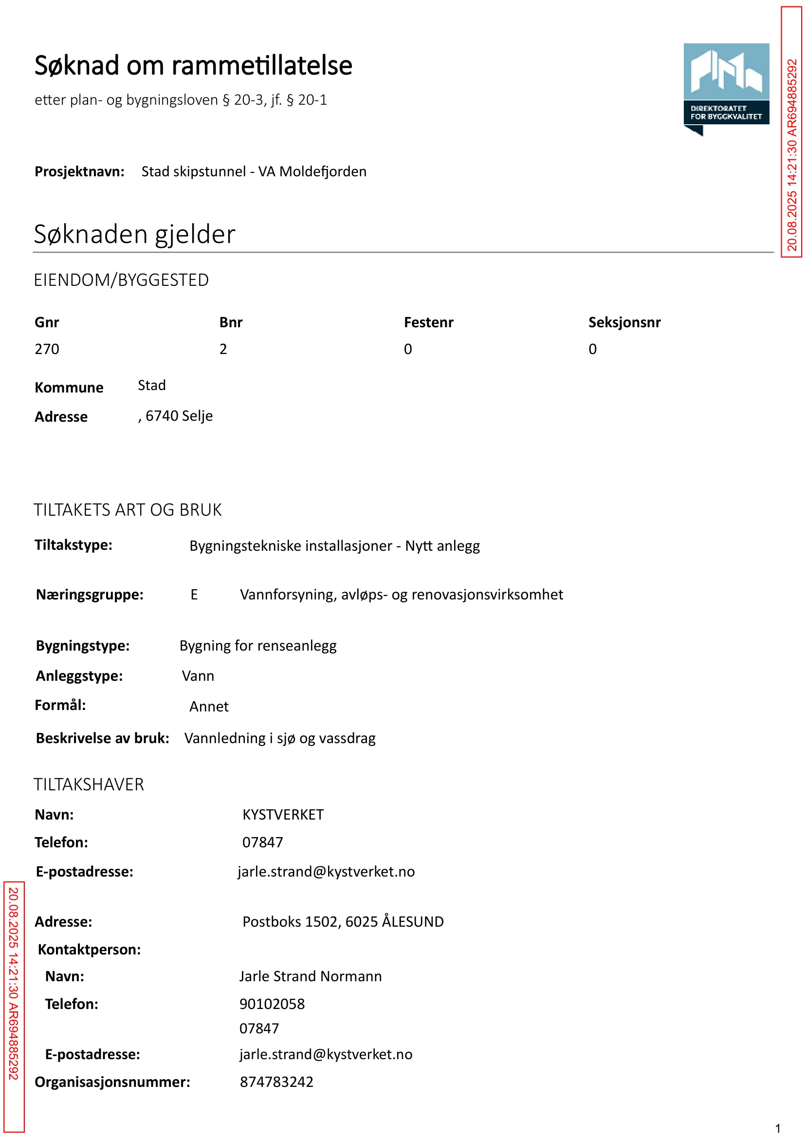 Søknad om rammetillatelse