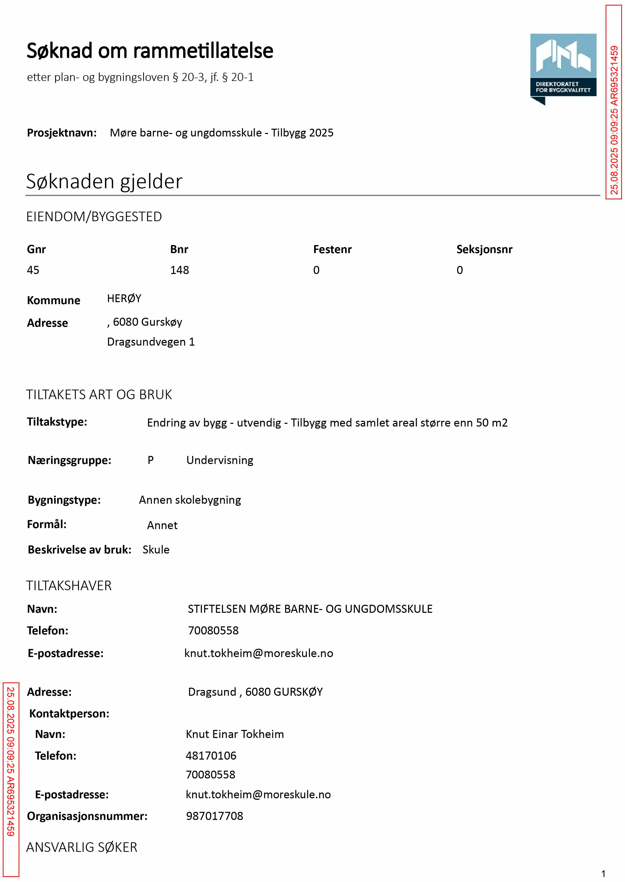 Søknad om rammetillatelse