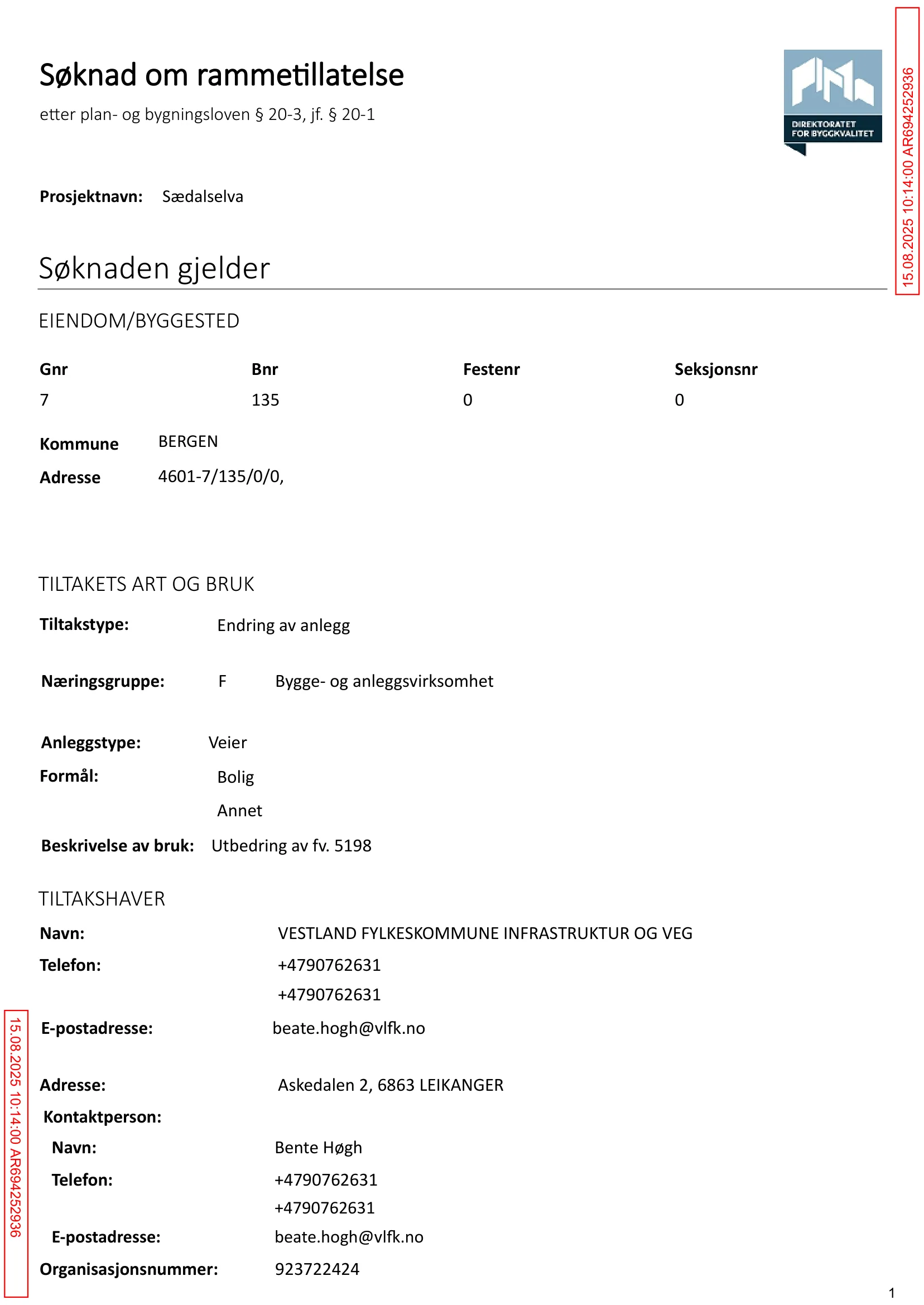 Søknad om rammetillatelse