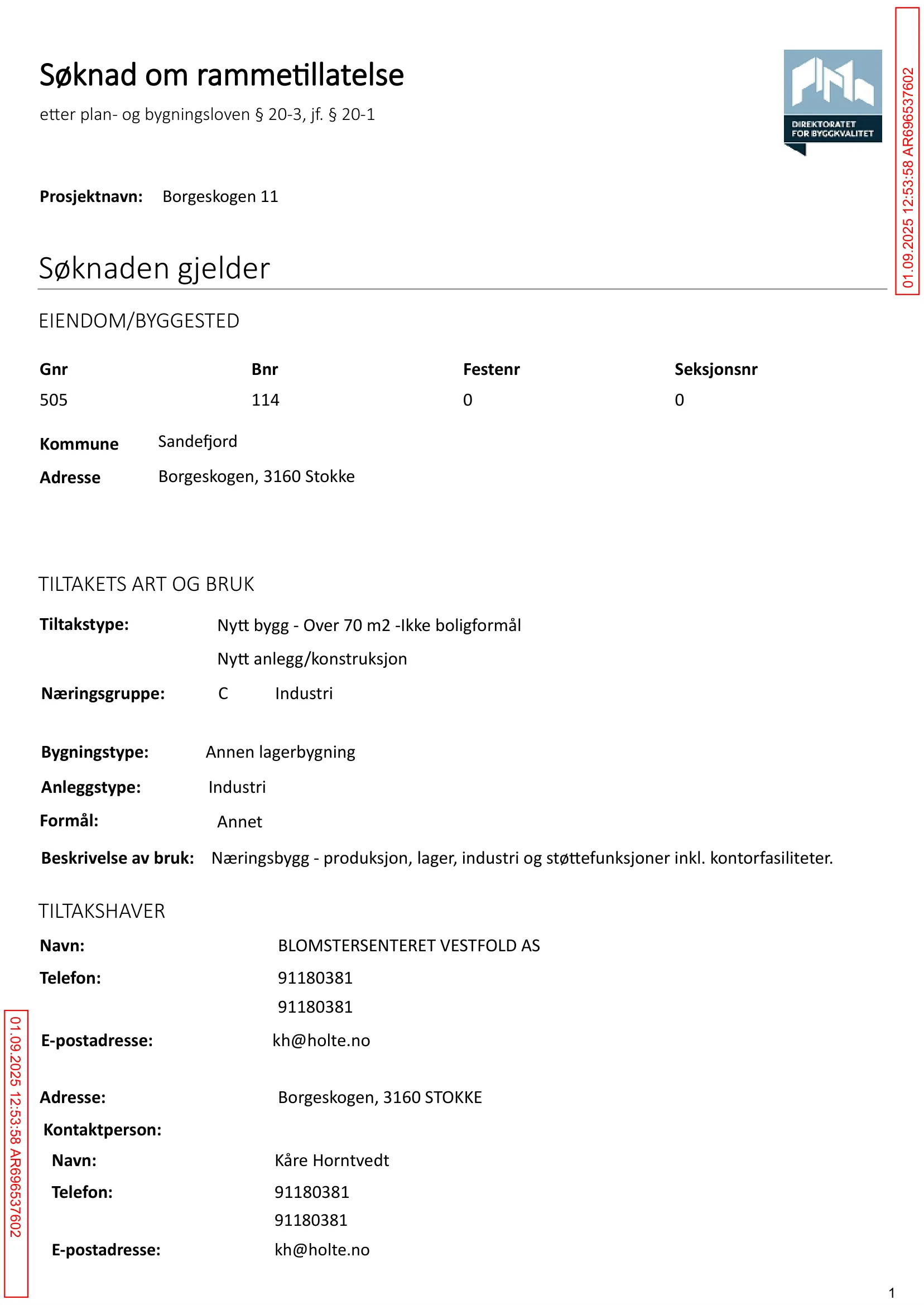 Søknad om rammetillatelse