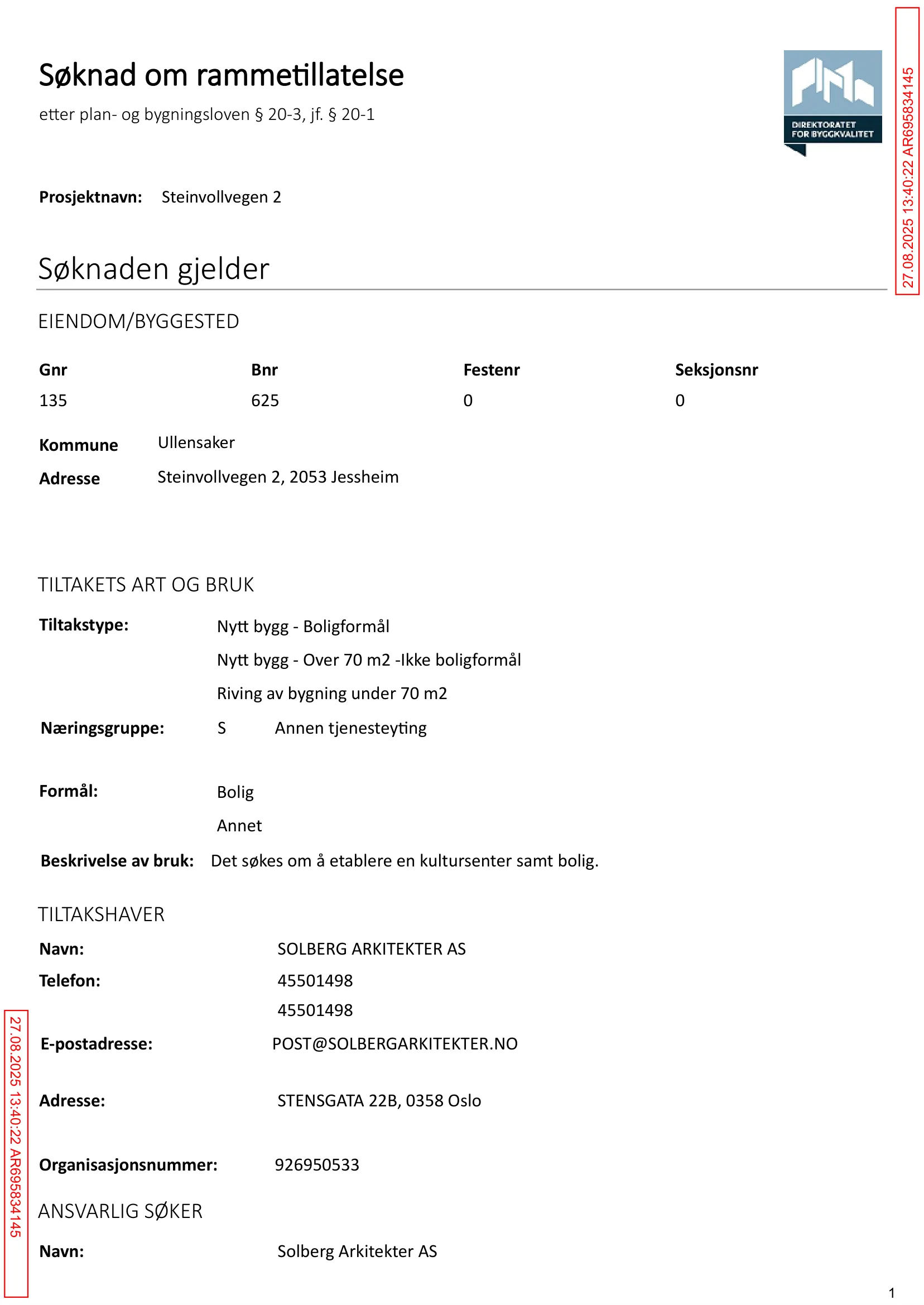 Søknad om rammetillatelse