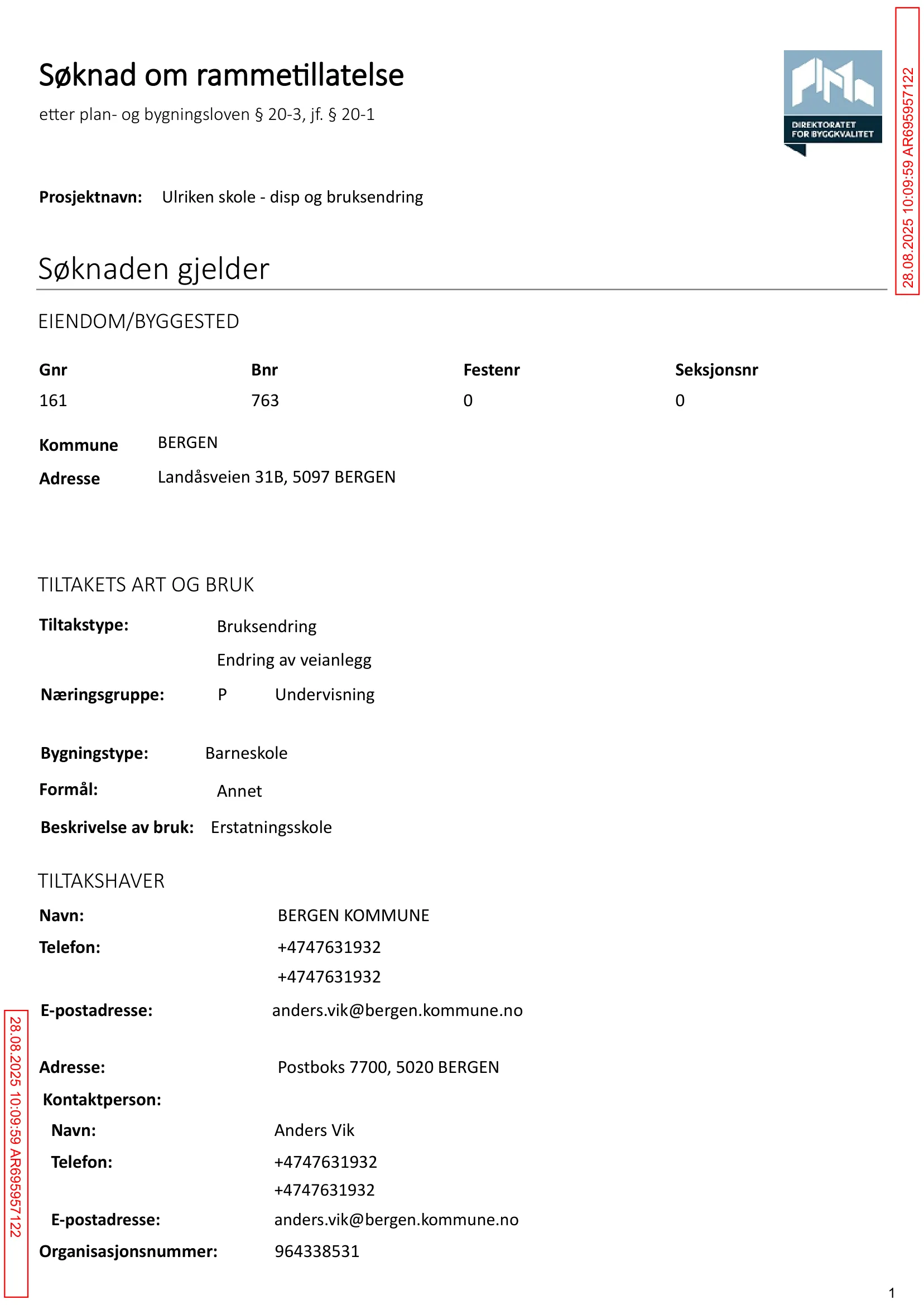 Søknad om rammetillatelse