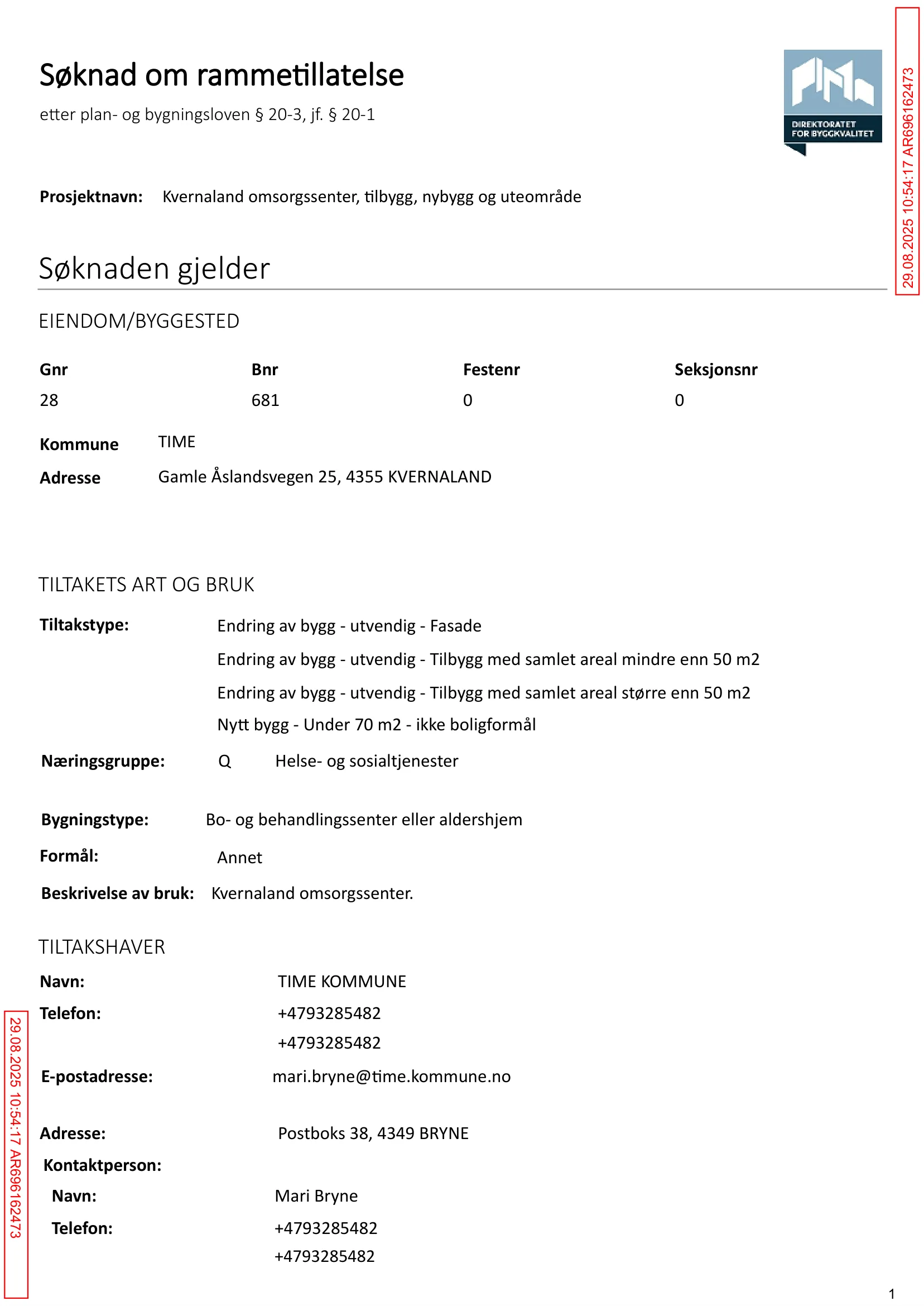 Søknad om rammetillatelse