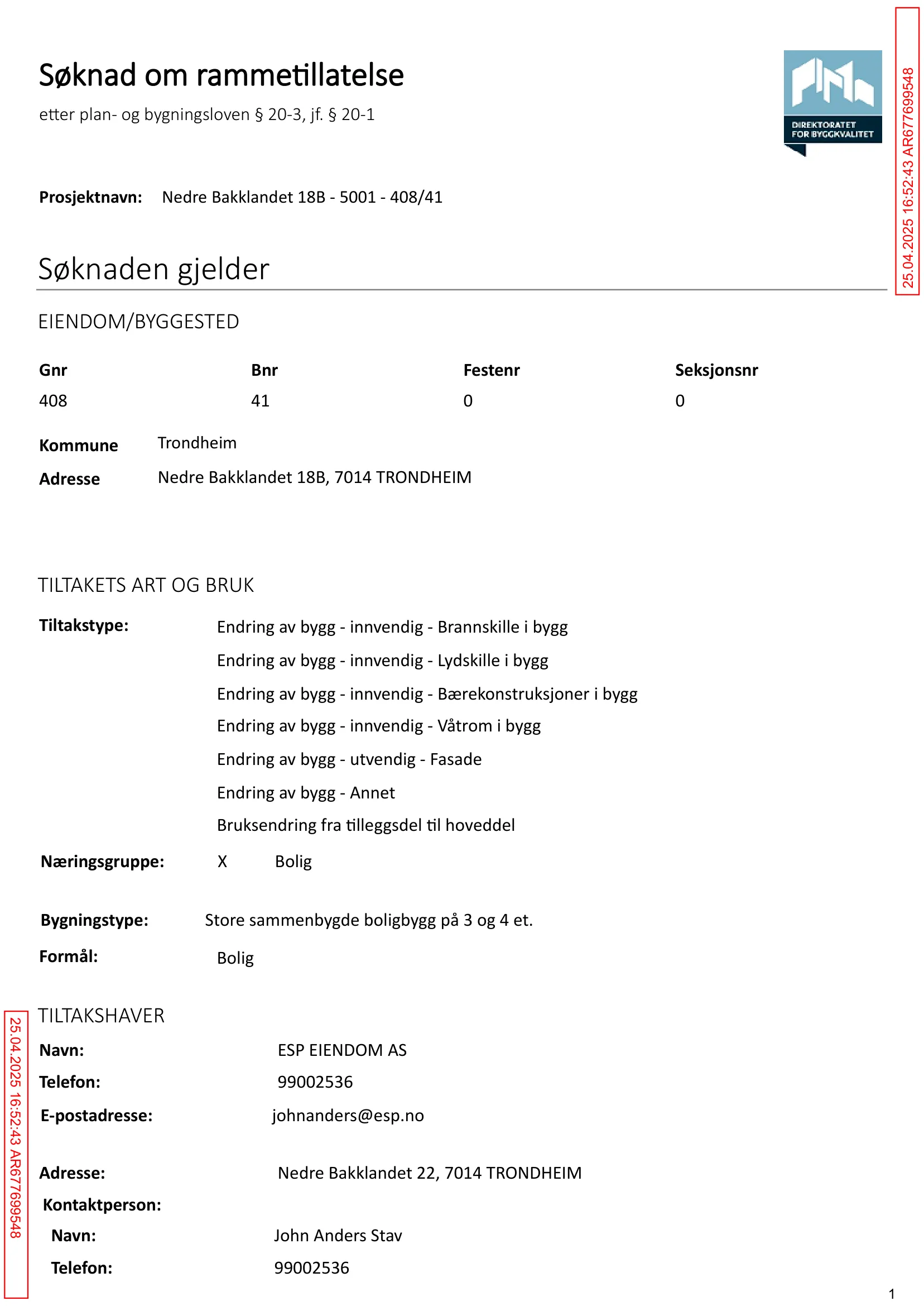 Søknad om rammetillatelse