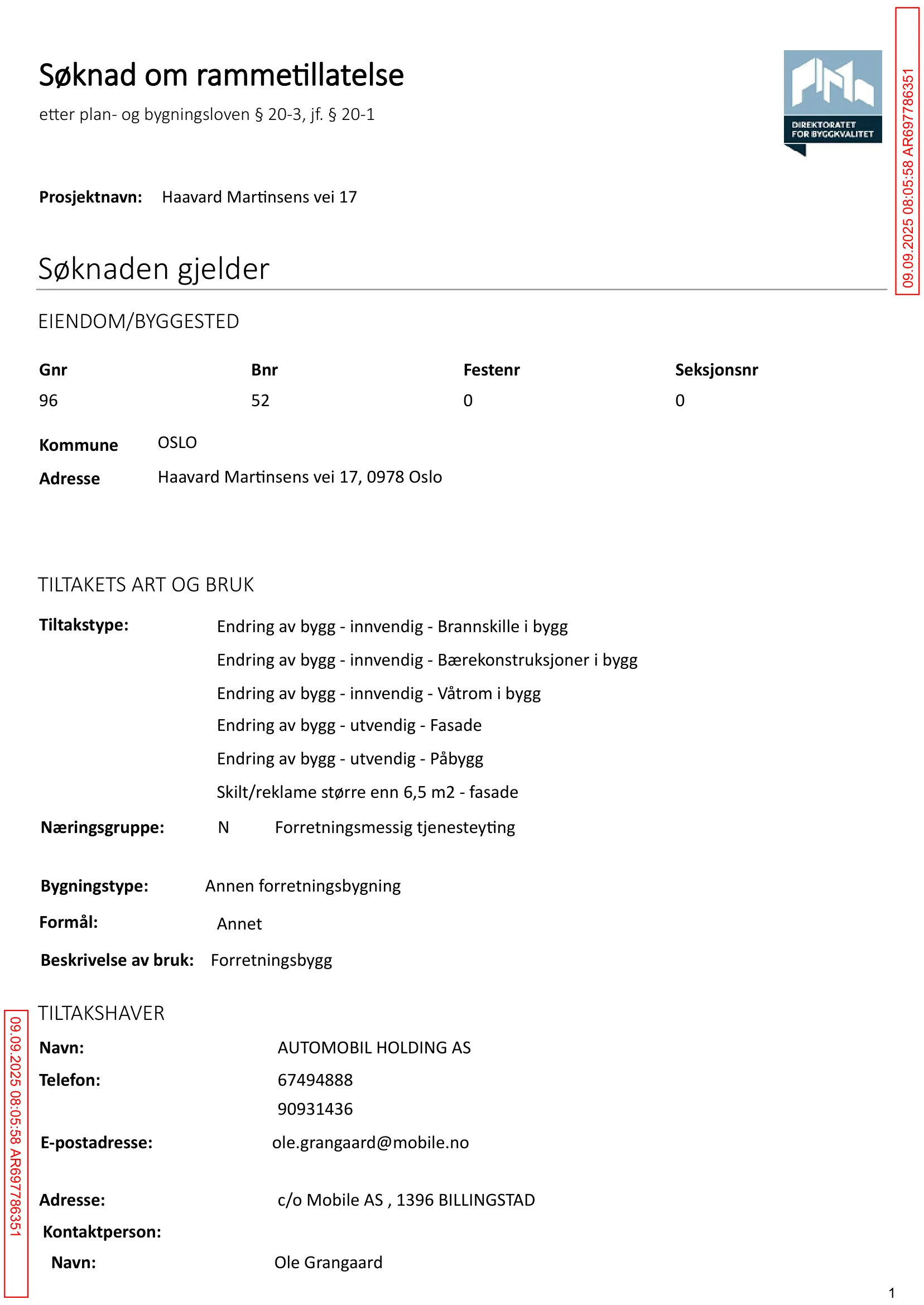 Søknad om rammetillatelse