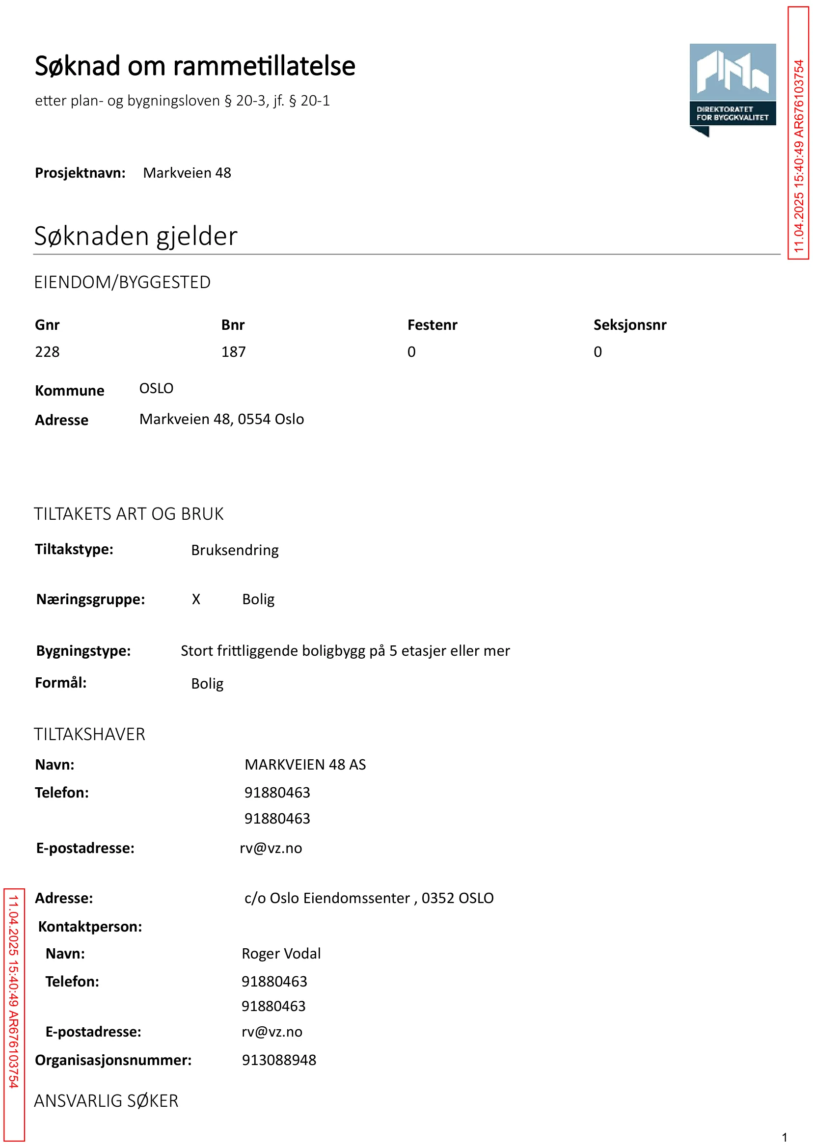 Søknad om rammetillatelse
