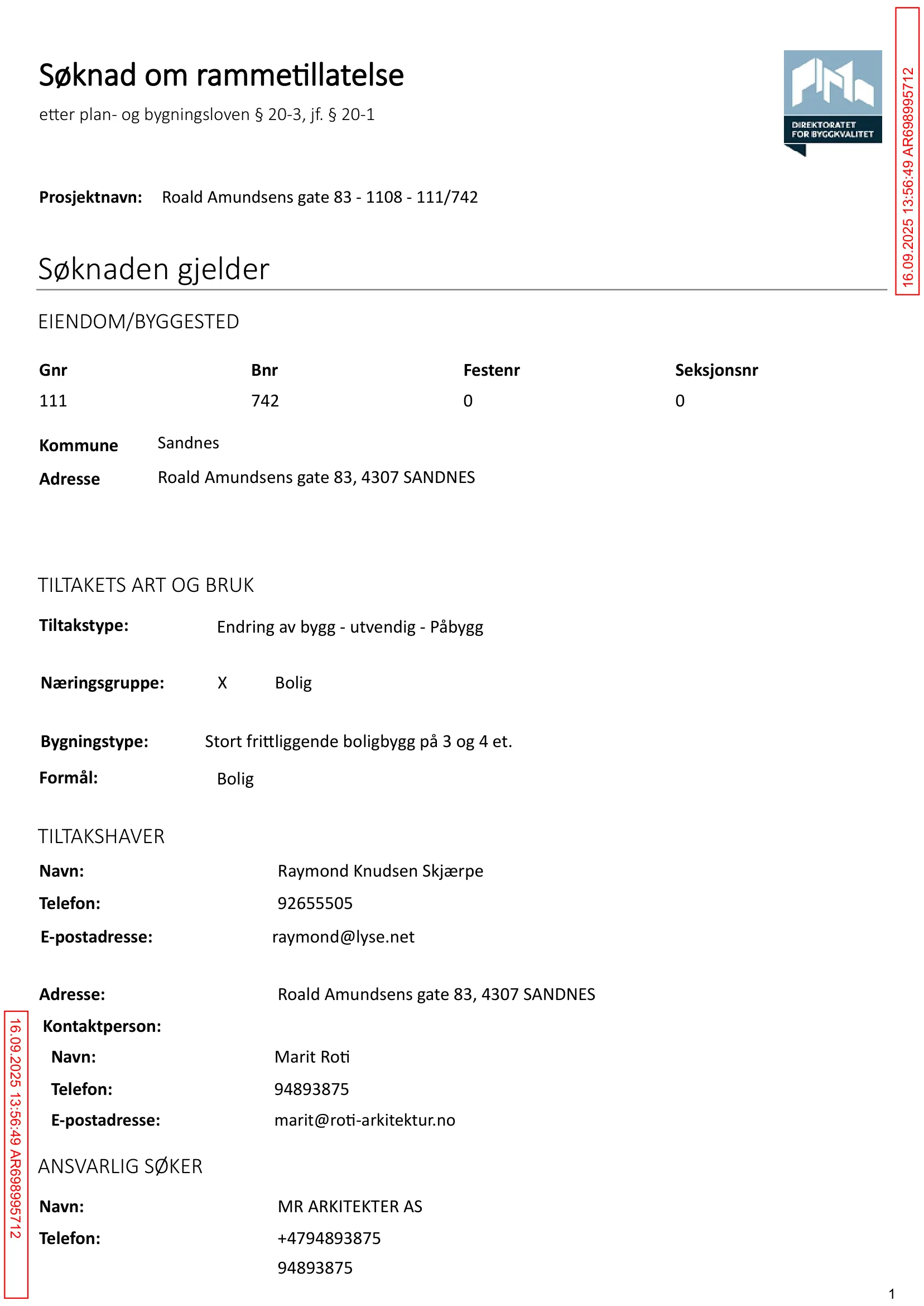 Søknad om rammetillatelse