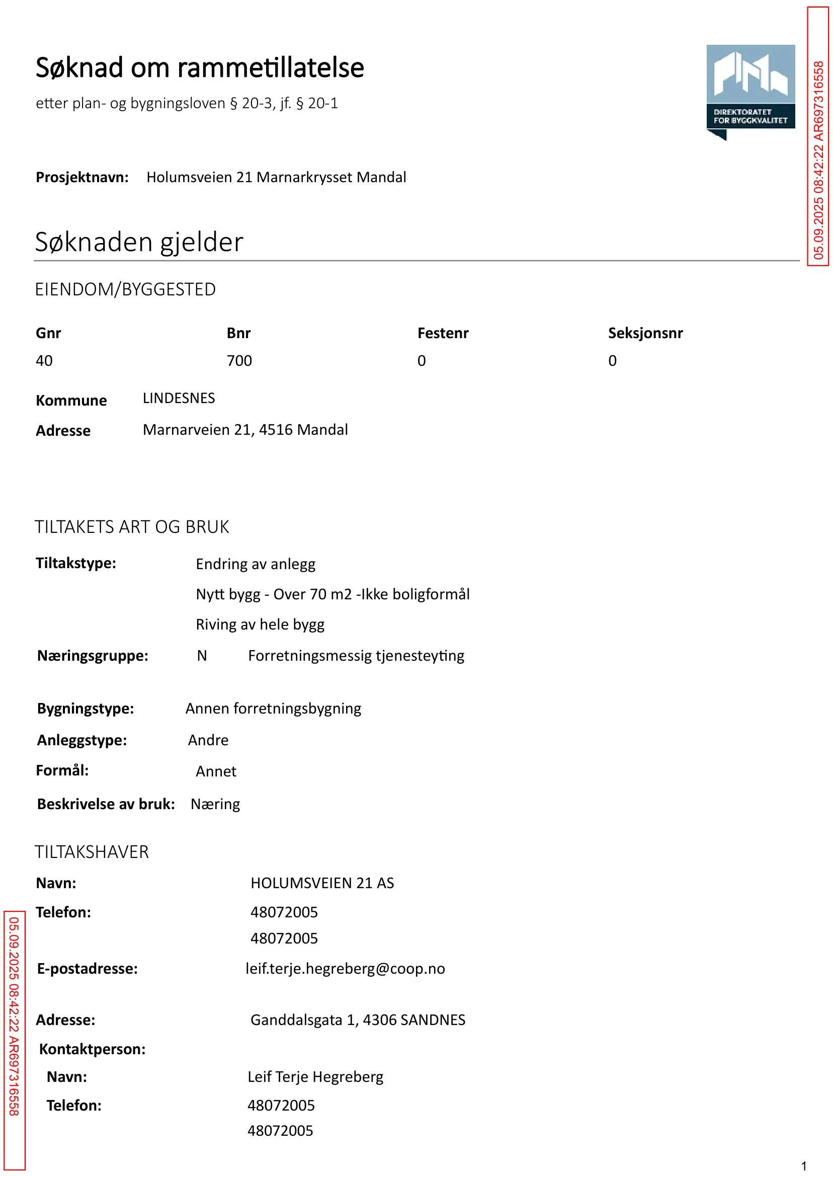 Søknad om rammetillatelse