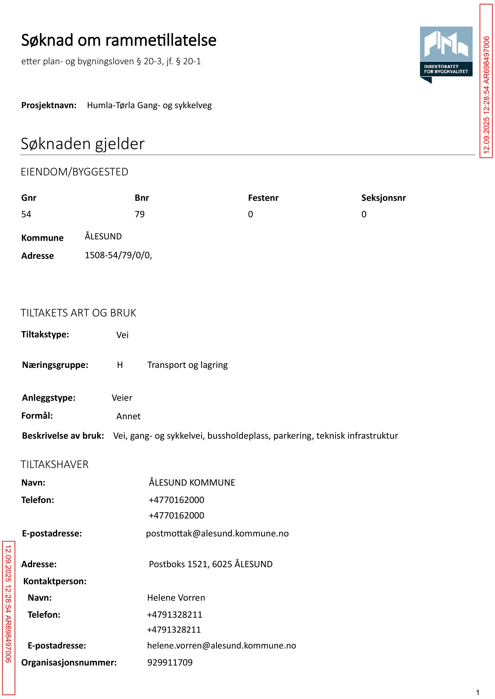 Søknad om rammetillatelse