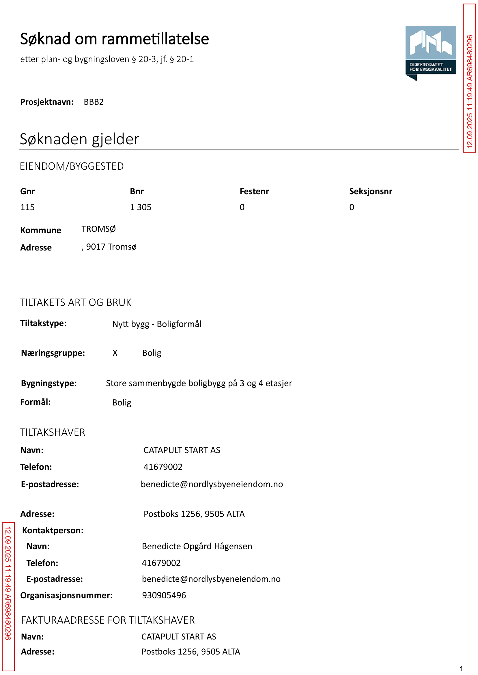 Søknad om rammetillatelse