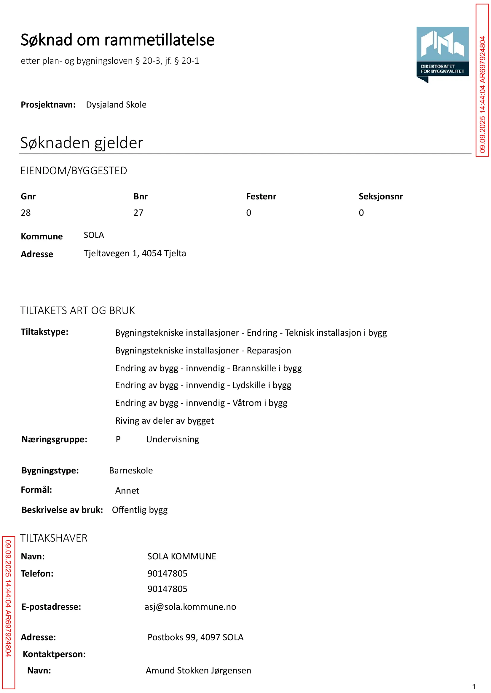 Søknad om rammetillatelse