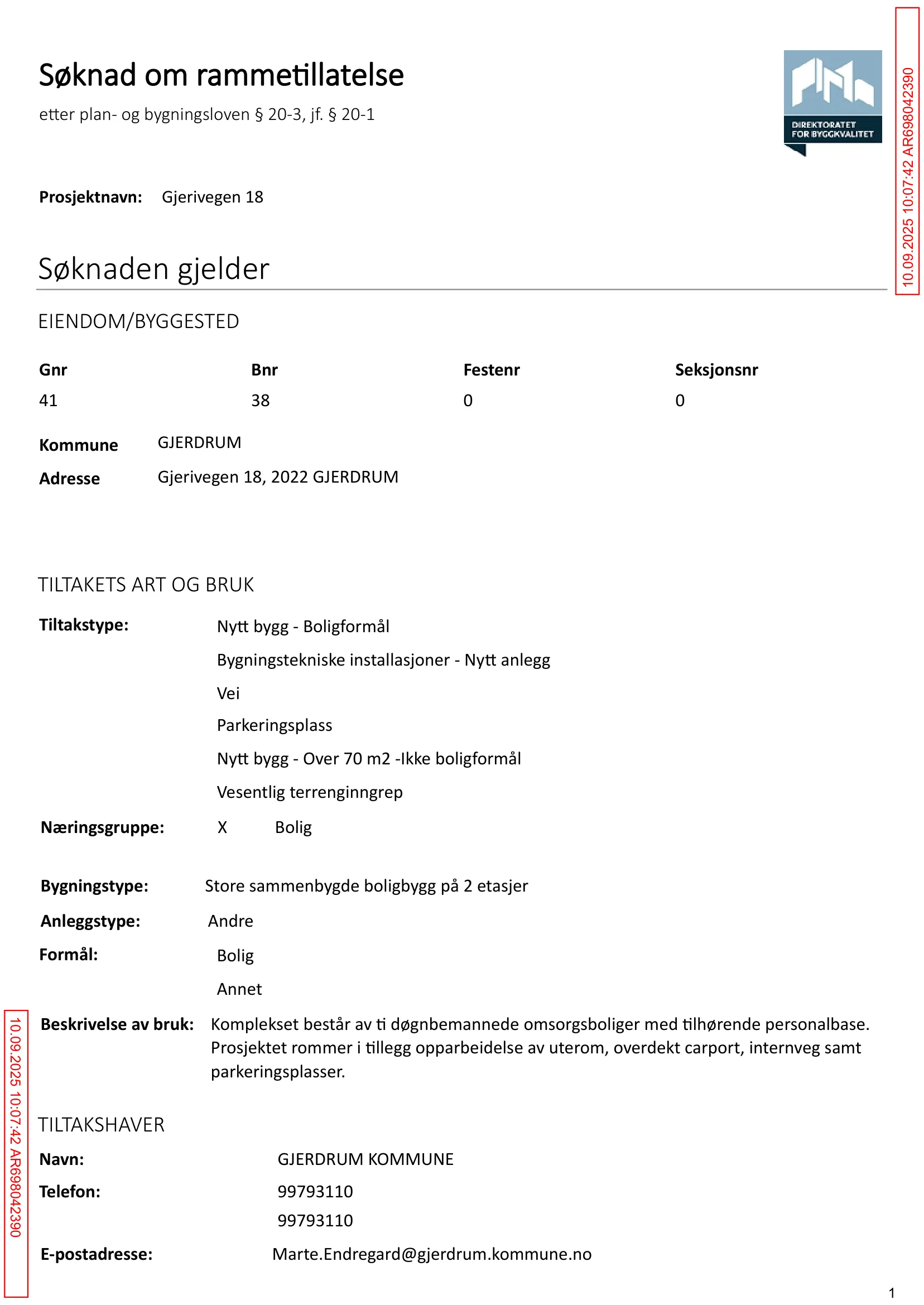 Søknad om rammetillatelse