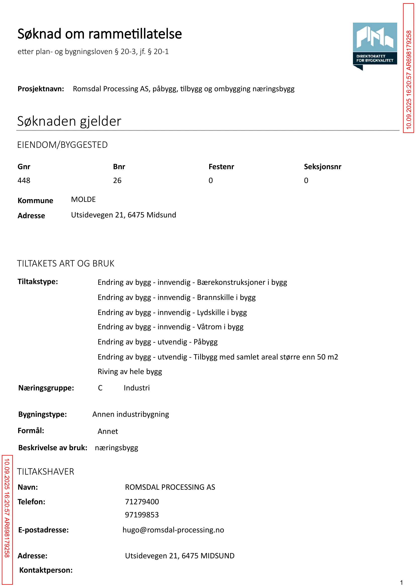 Søknad om rammetillatelse
