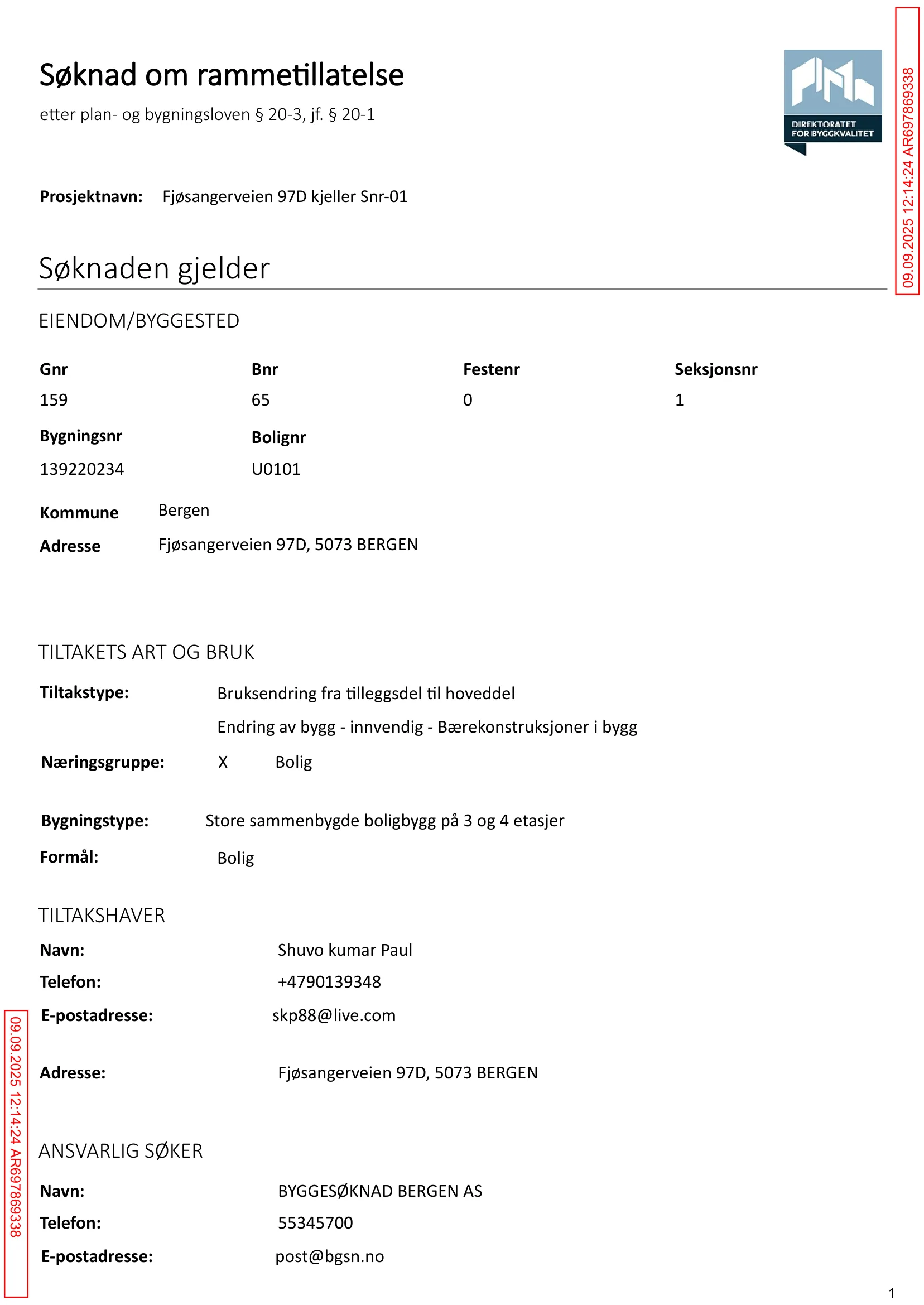 Søknad om rammetillatelse