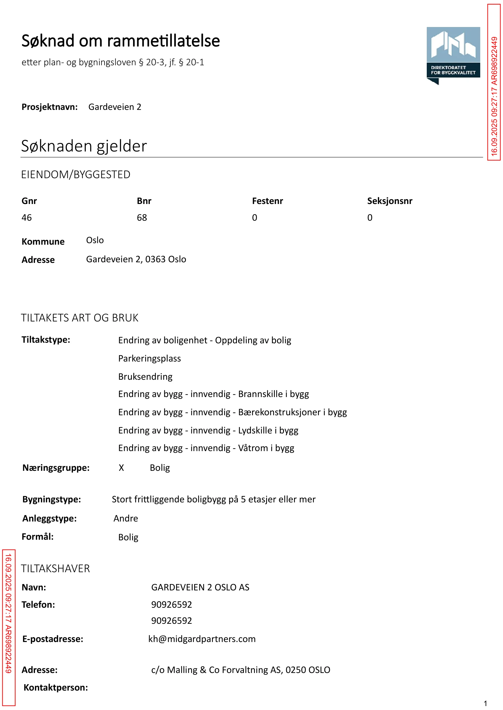 Søknad om rammetillatelse