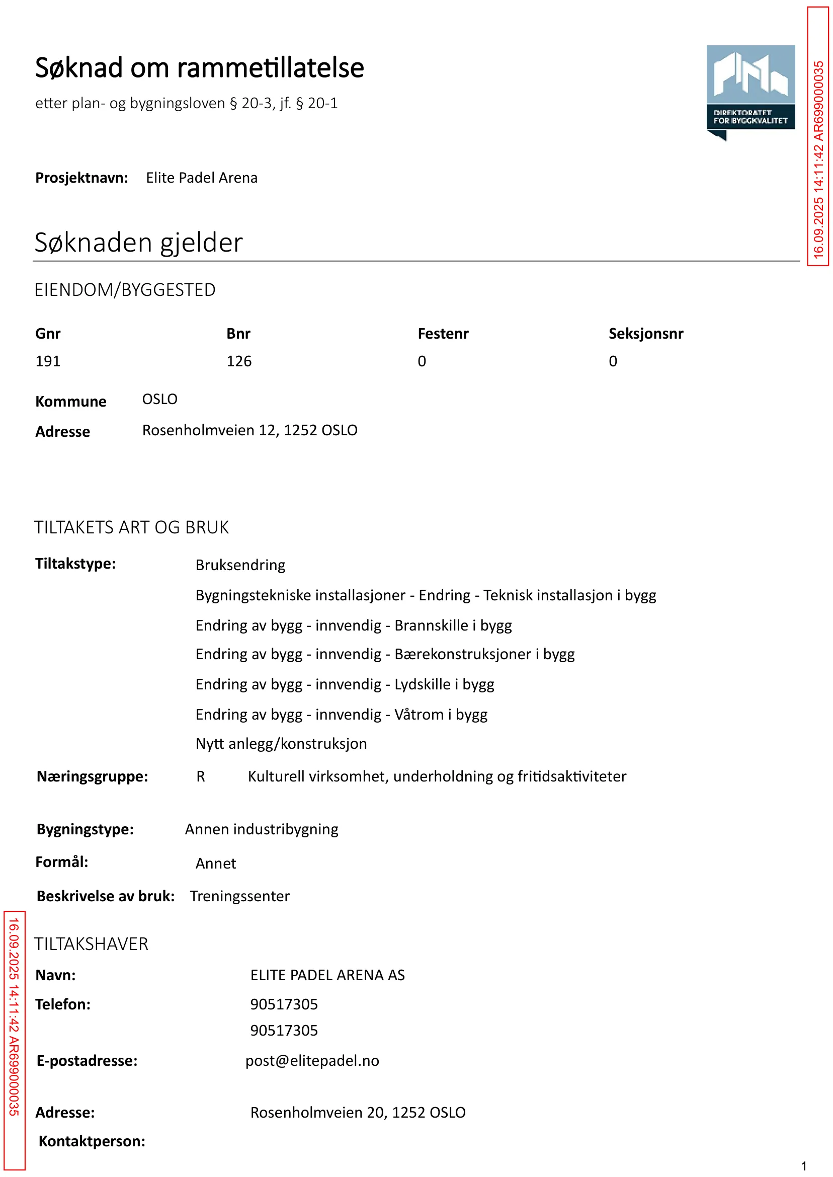 Søknad om rammetillatelse