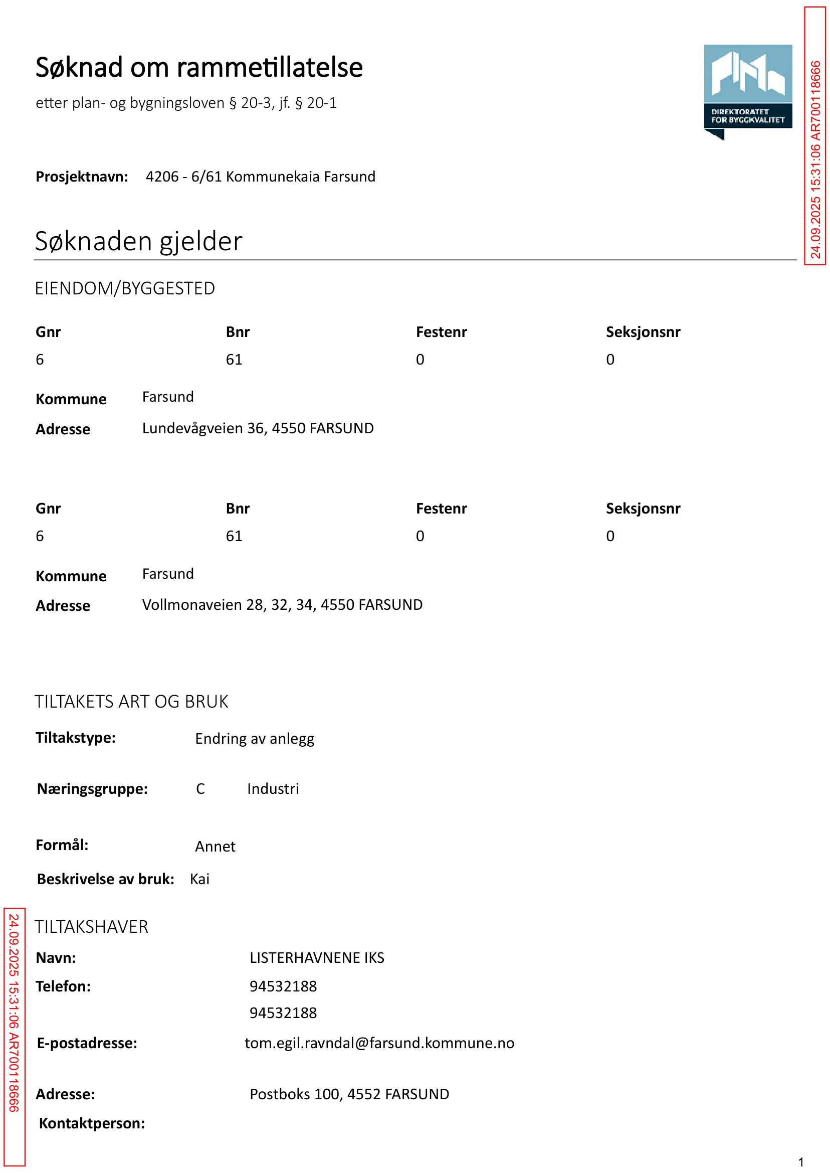 Søknad om rammetillatelse