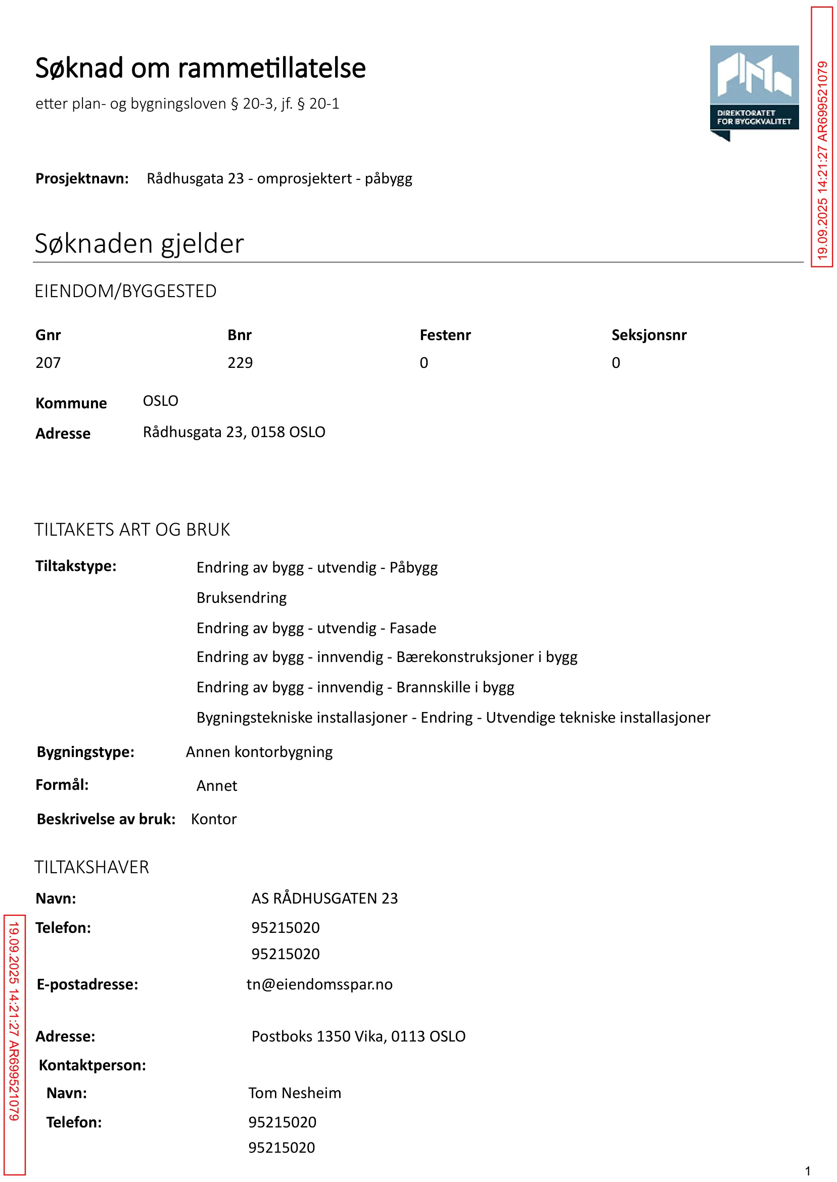 Søknad om rammetillatelse