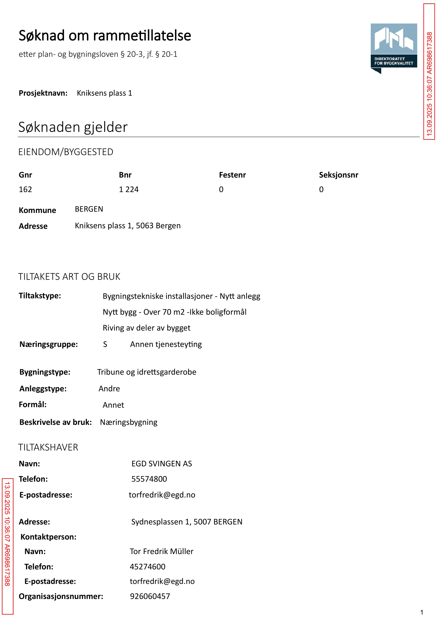 Søknad om rammetillatelse
