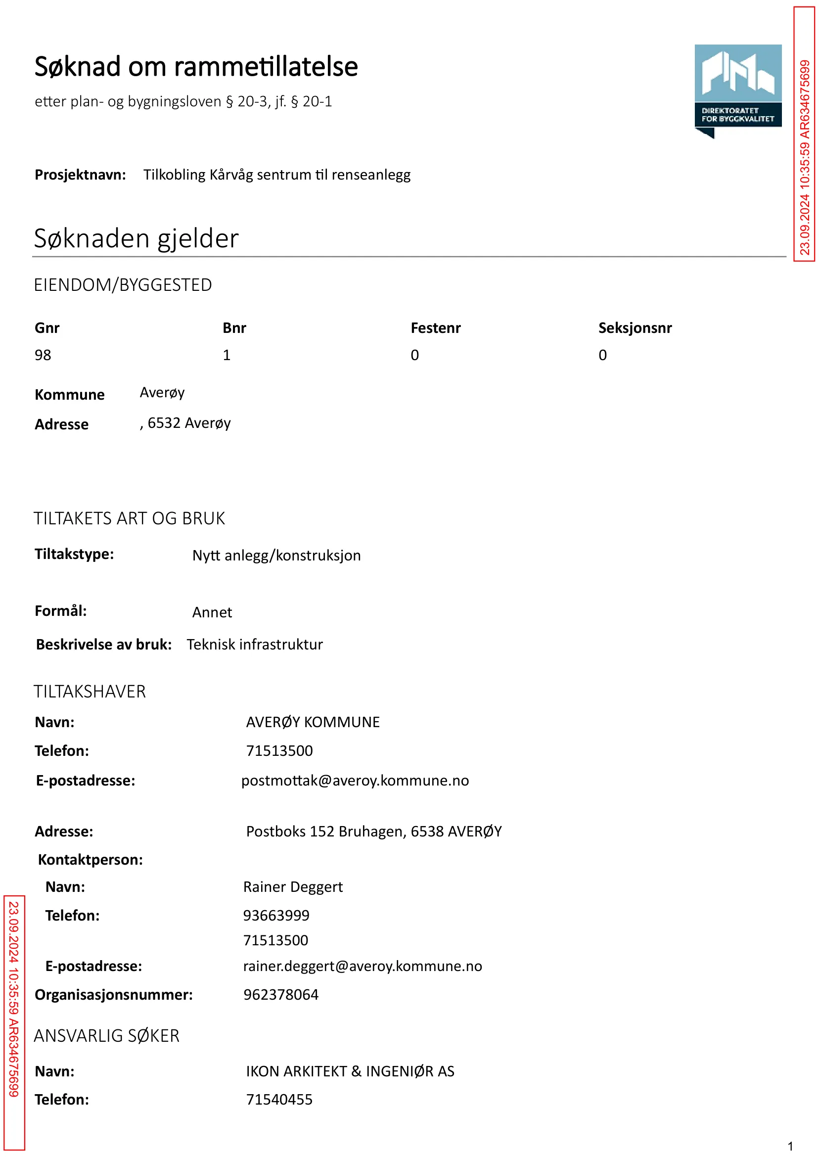 Søknad om rammetillatelse