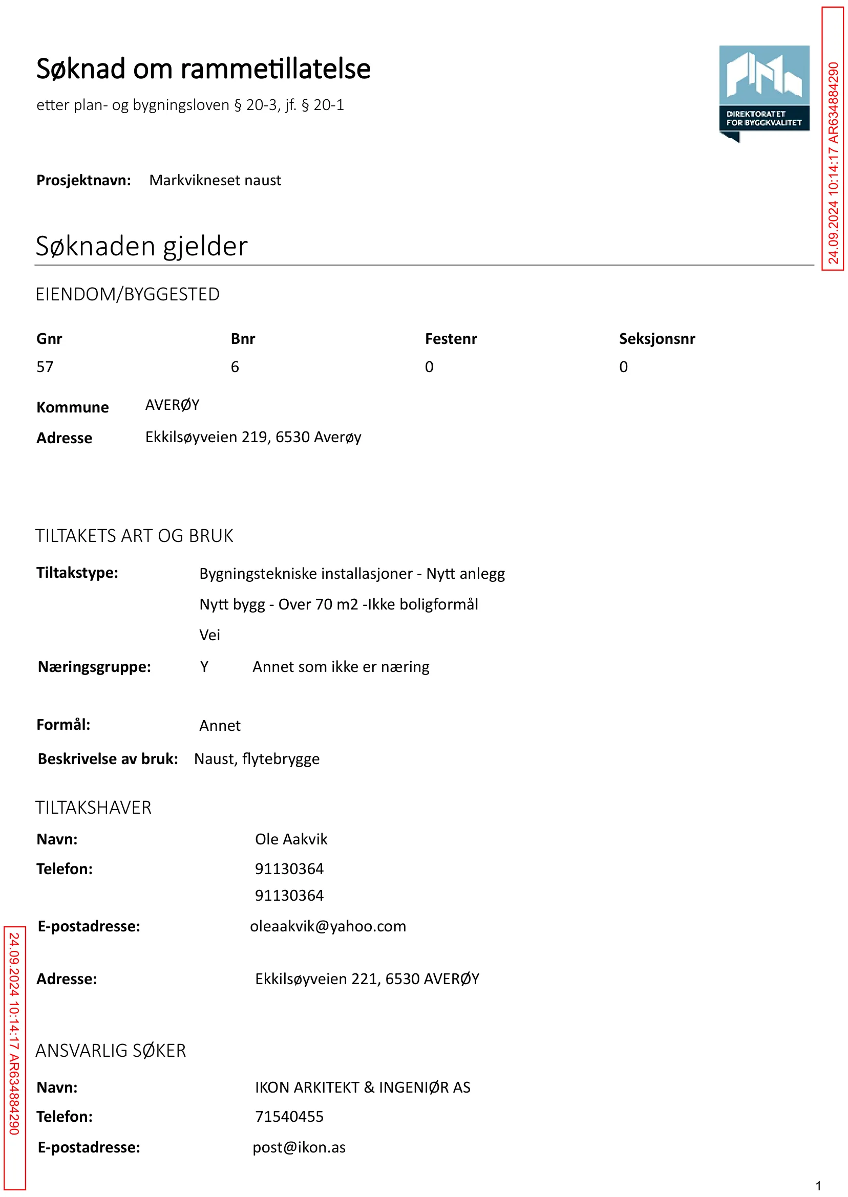 Søknad om rammetillatelse