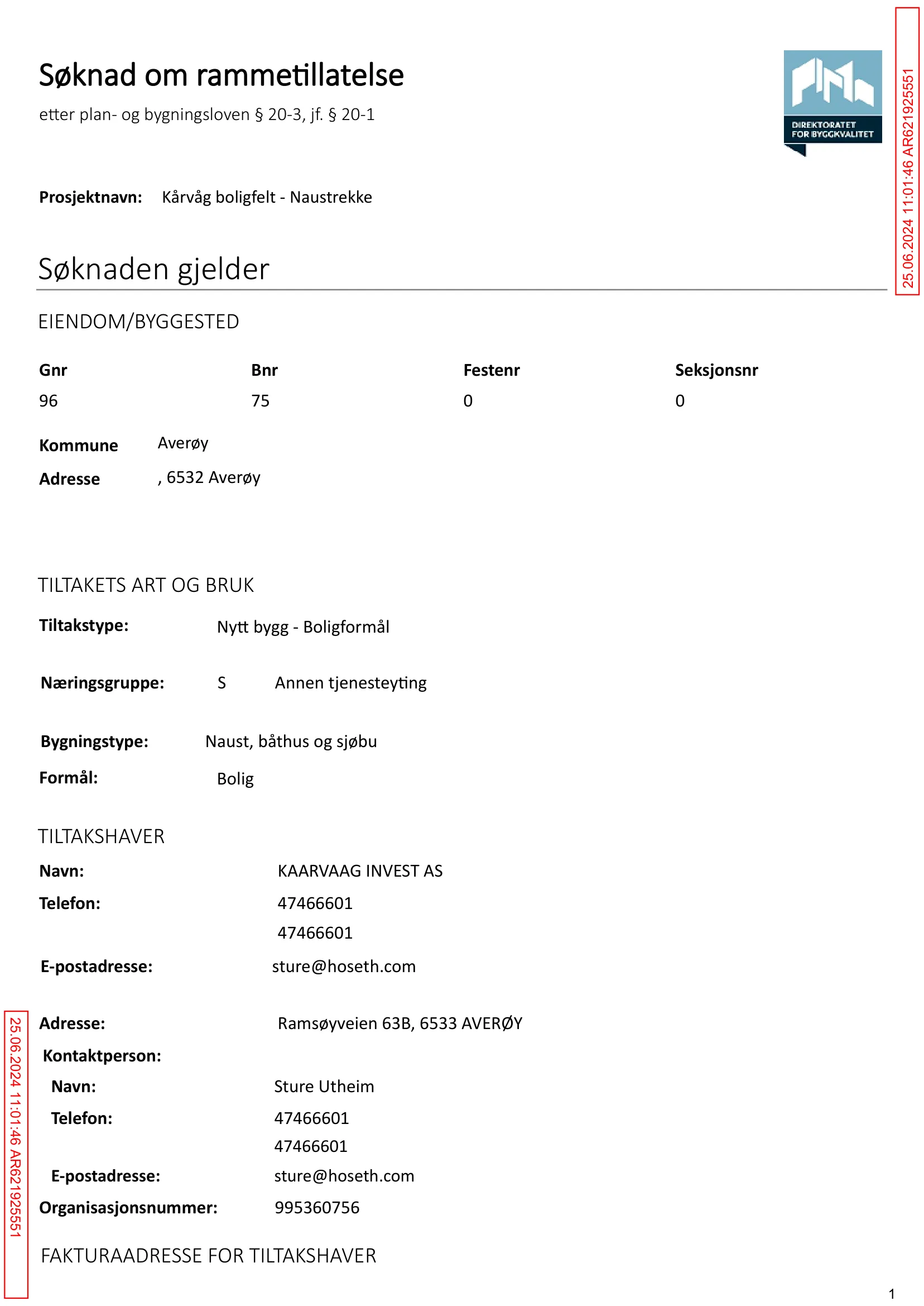 Søknad om rammetillatelse