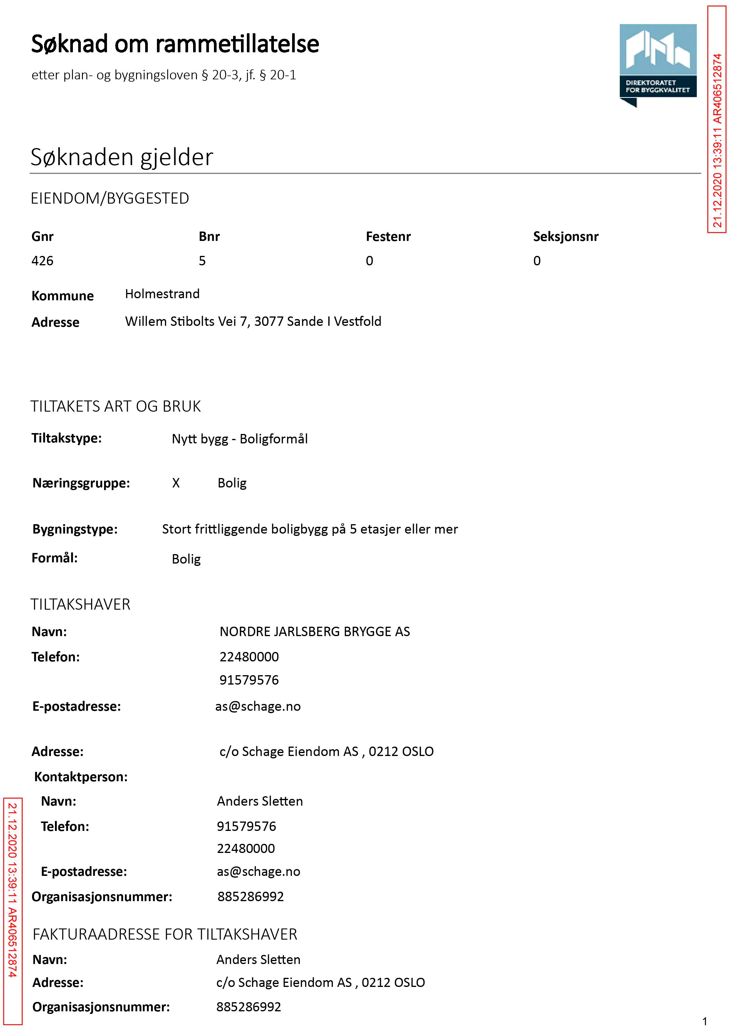 Søknad om rammetillatelse