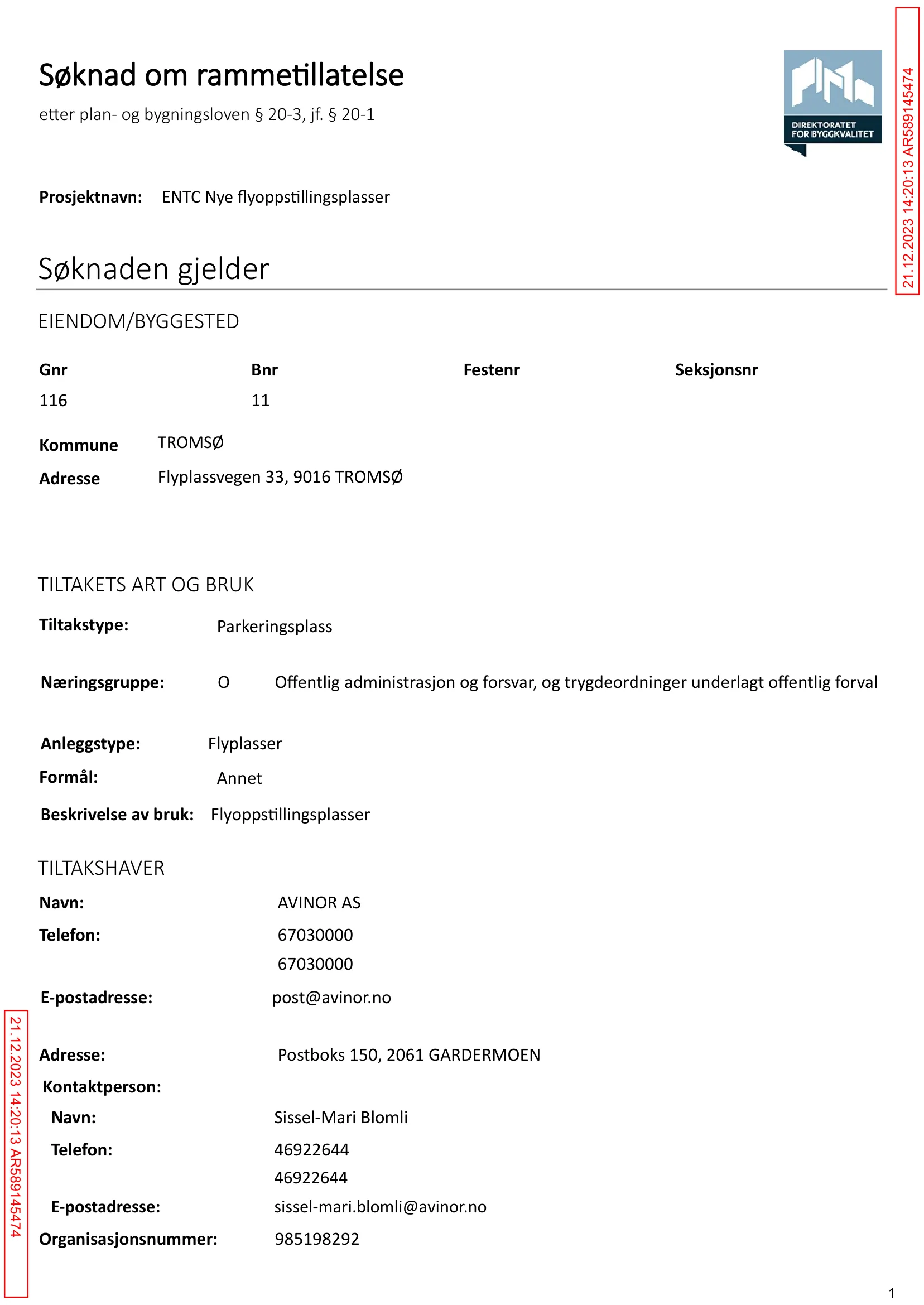 Søknad om rammetillatelse