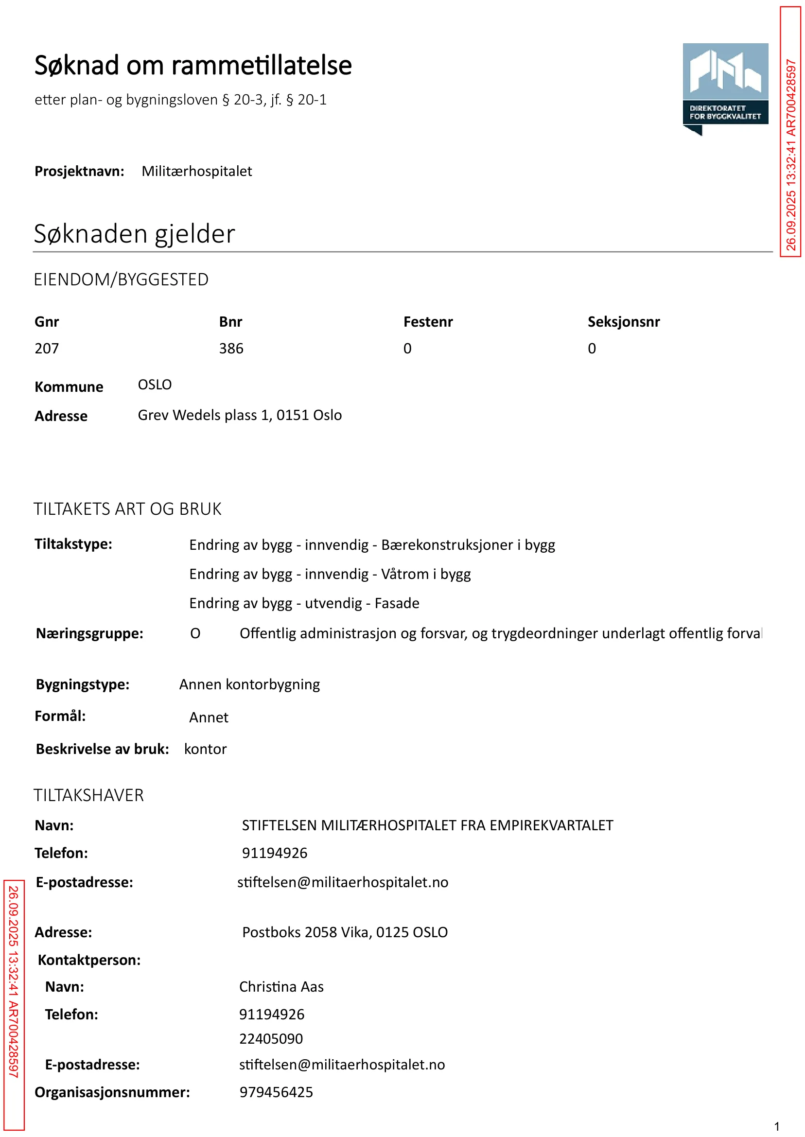 Søknad om rammetillatelse