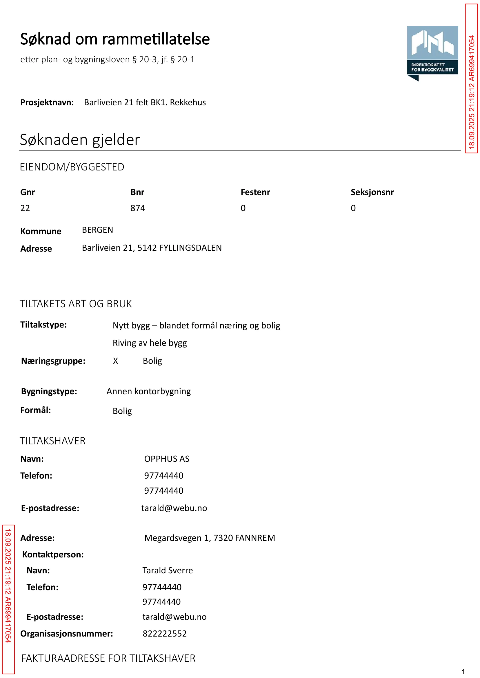 Søknad om rammetillatelse