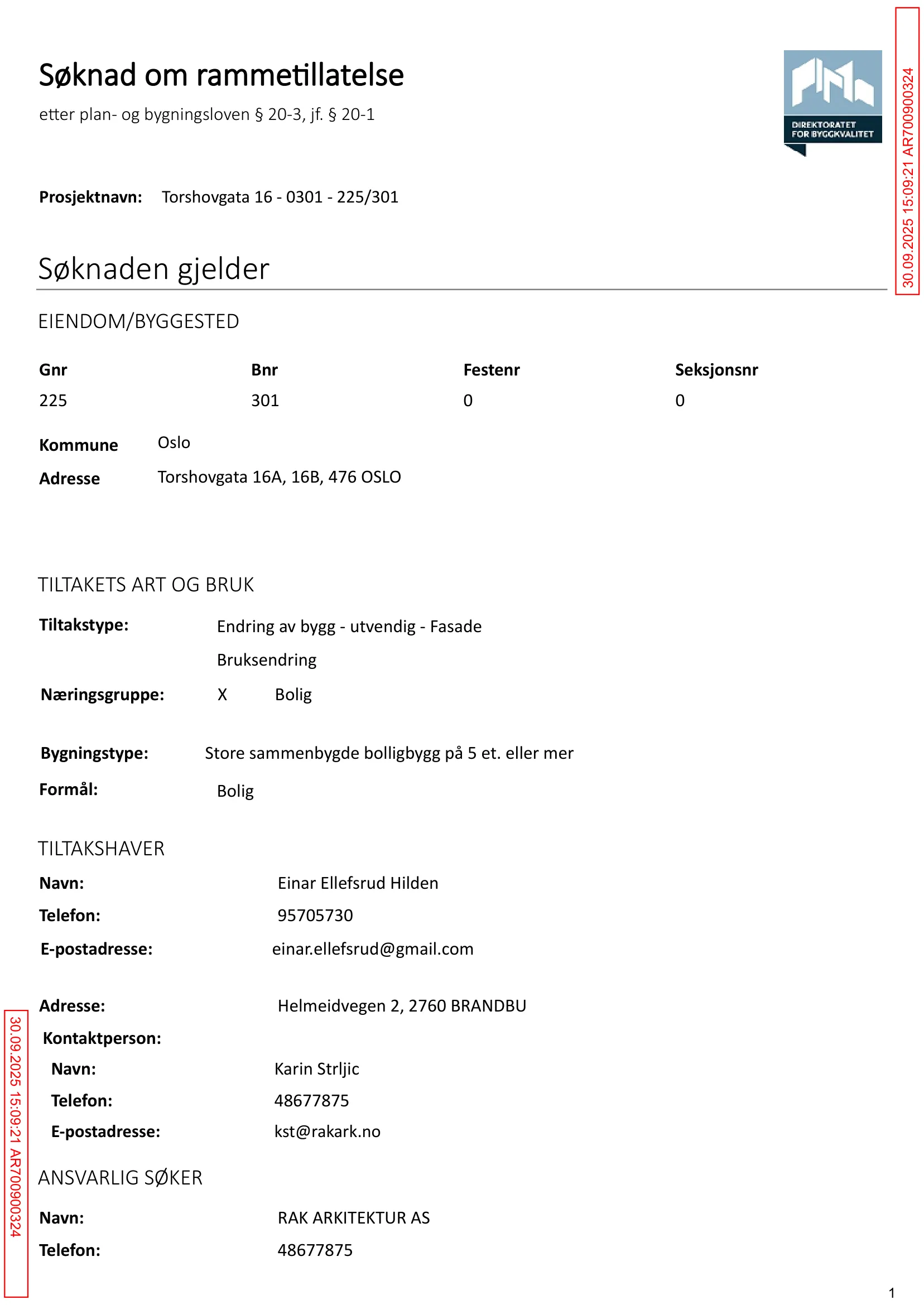Søknad om rammetillatelse