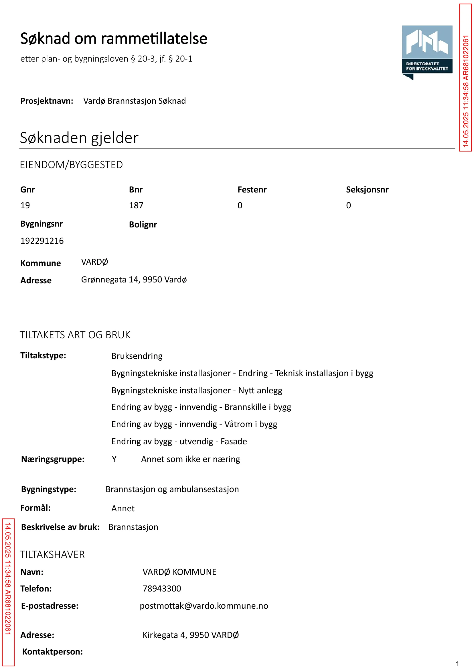 Søknad om rammetillatelse