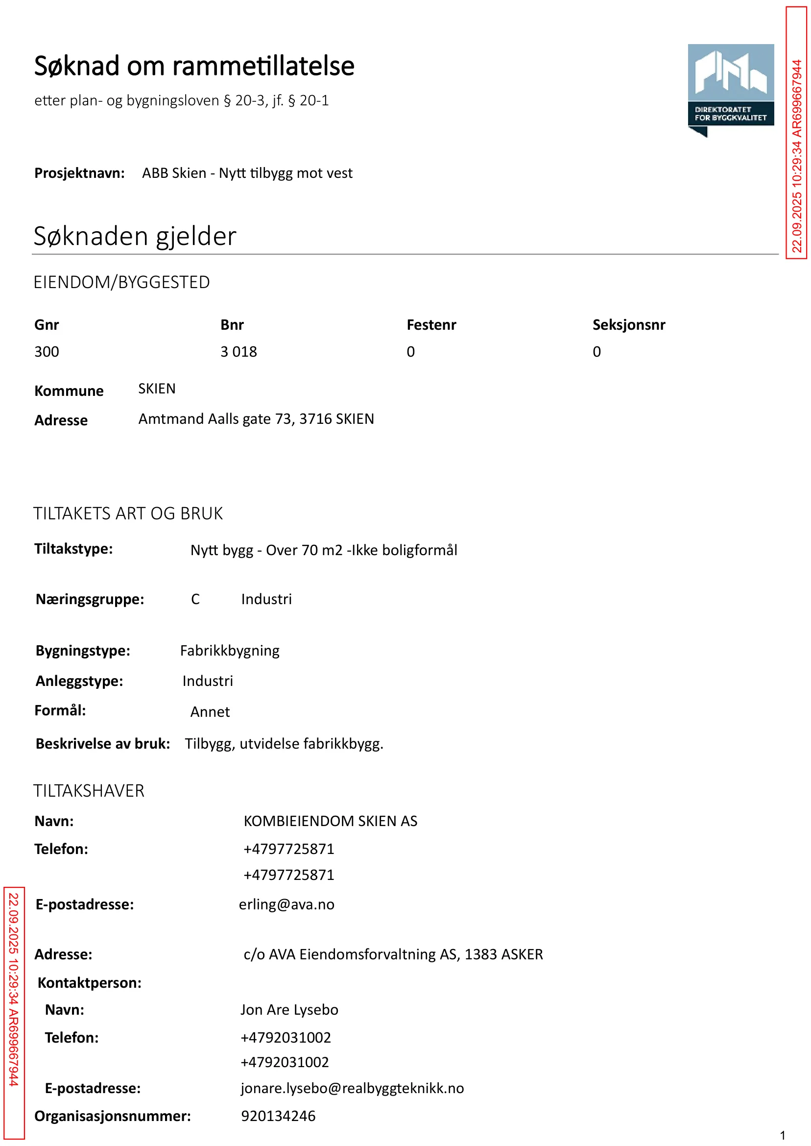 Søknad om rammetillatelse
