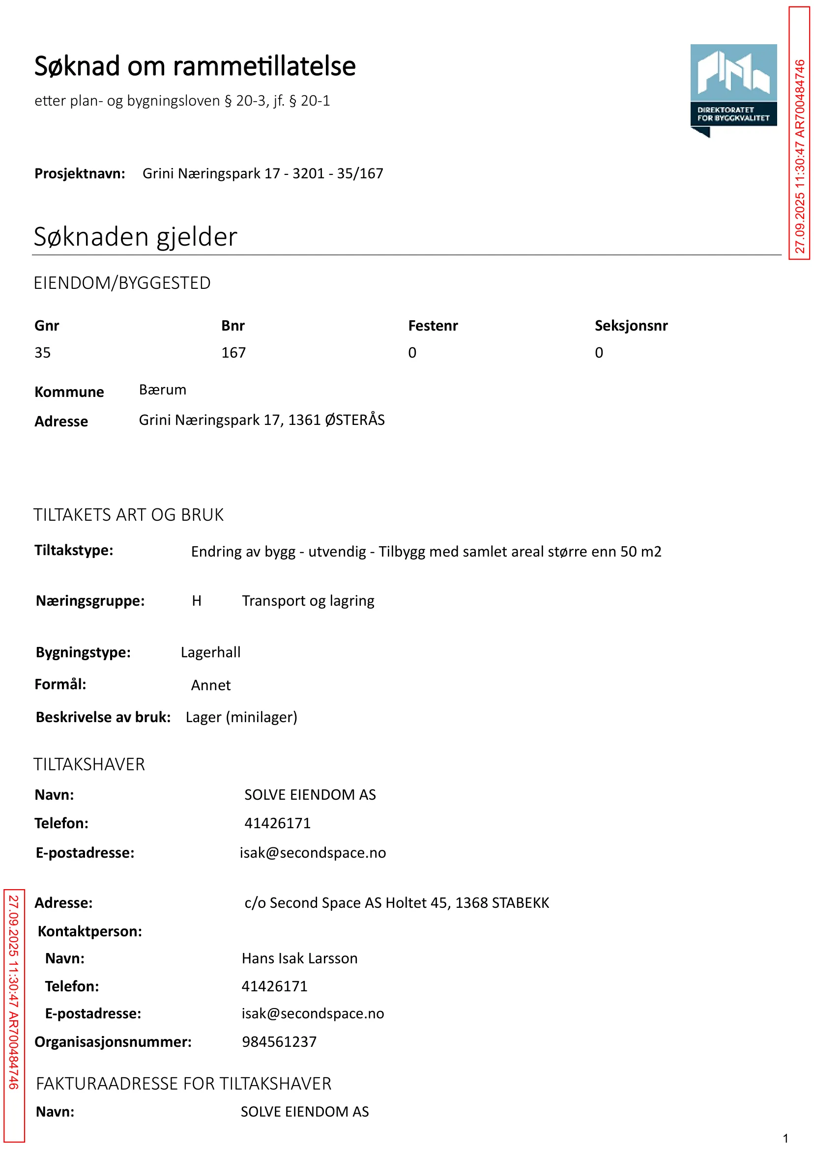 Søknad om rammetillatelse