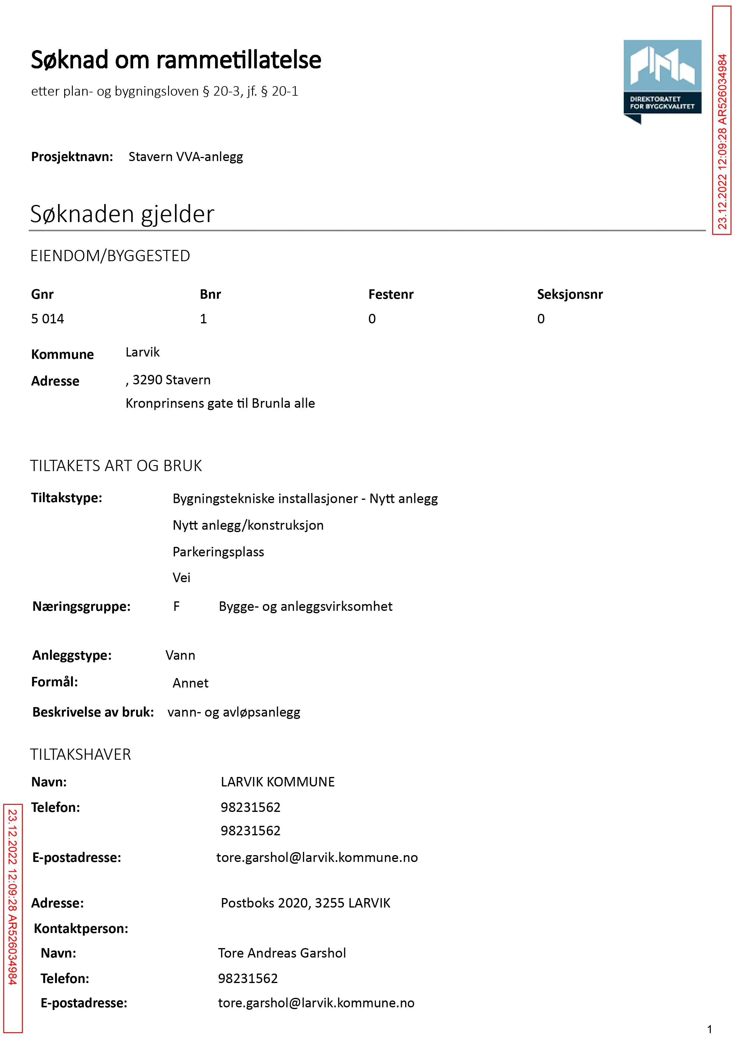 Søknad om rammetillatelse